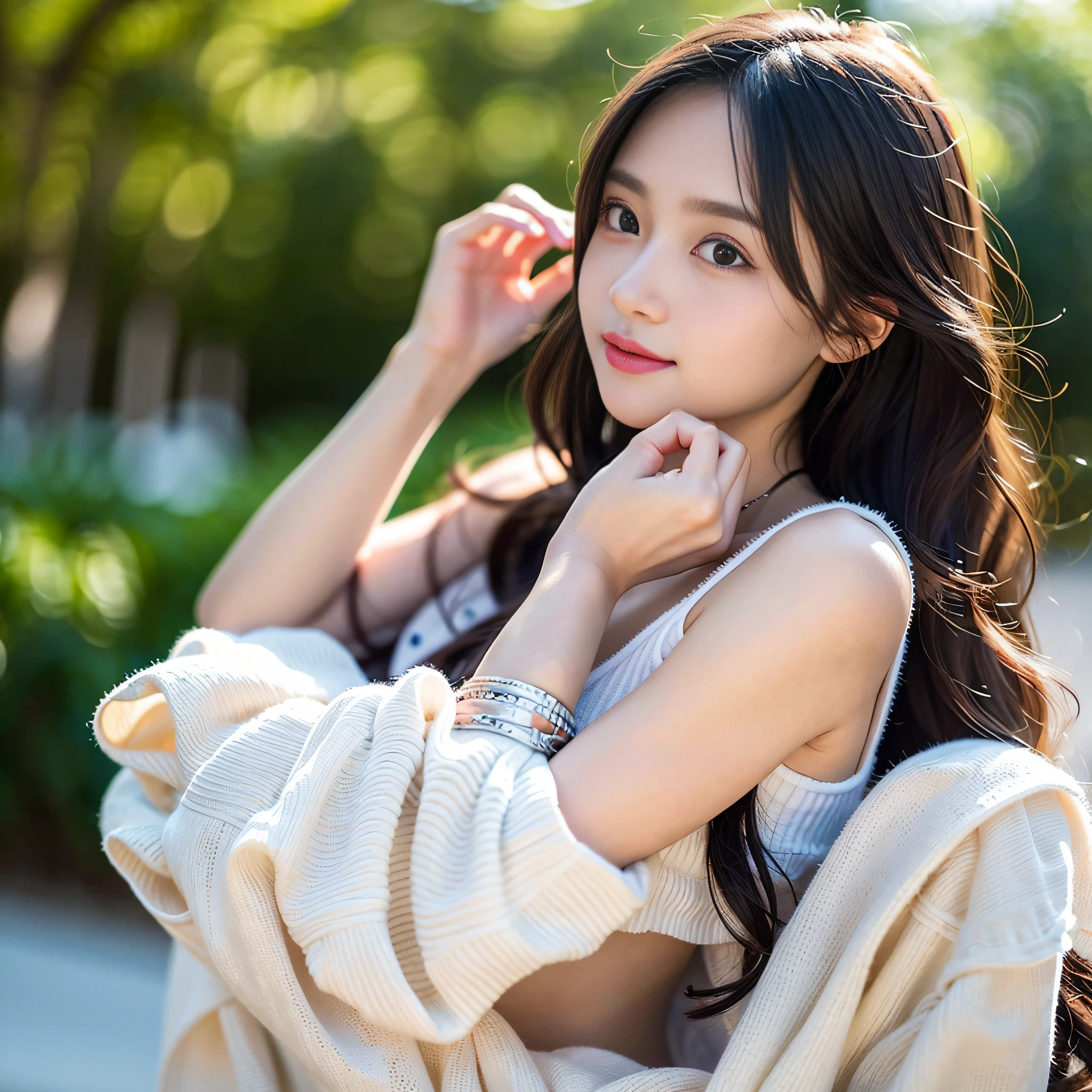 Adorable、instagram、The artist、8ｋ、 photorealistic, hair long, bestquality, photorealistic, and depth of field, Detailed face, Face Focus, Lustrous Skin, Blurry Background, slim body、fulllllbody、high school girls