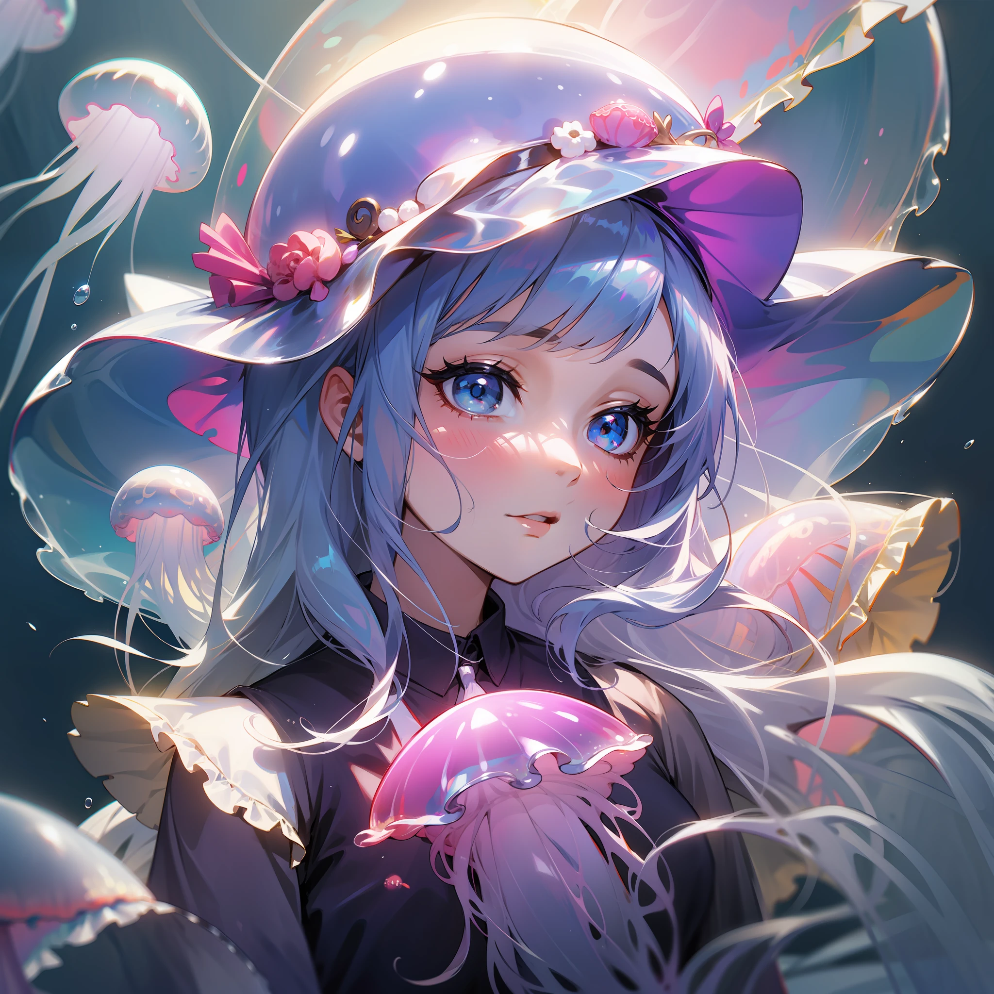 Girl in jellyfish hat