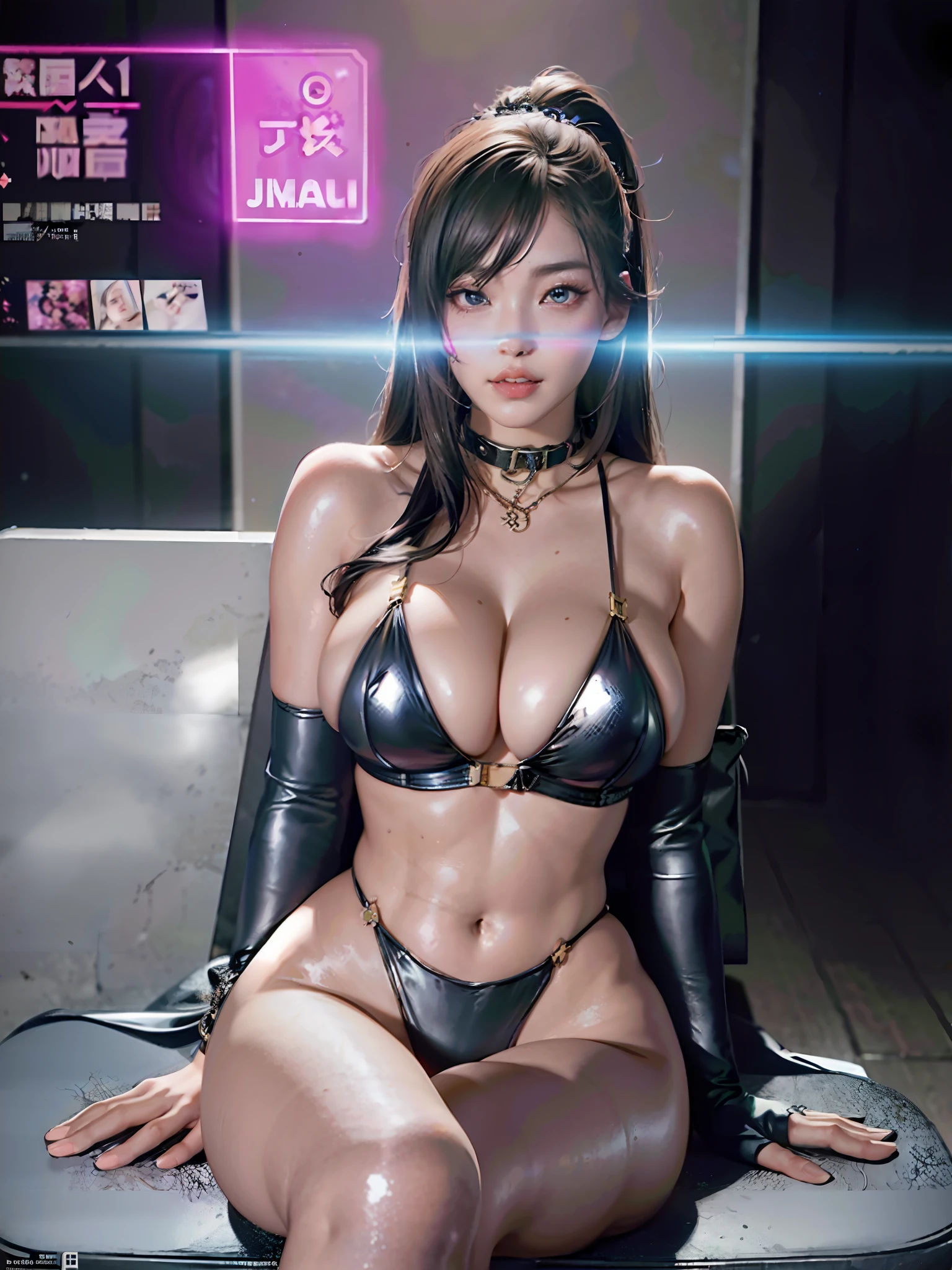 one girl、Beautiful photorealistic prestige KDA All-Out League of Legends Ahli、Blushing、Sukesuke bikini、Hard are see-through、Shibari、blindfold、electric chair、large cleavage、breasts indentation、Ahli in Runeterra Prison、Slave collar、Chain around the neck、Role Play BDSM、high fantasy、gravure、Lewd、Big Boobs、very detail、8k、Highres、solo、large juicy lips、thick juicy thighs、make-up、 large shiny breasts、glove、Watch your audience、photorealistic、Cinema 4D、Octane render、Innovative、A sexy、Curvaceous but slender、Mystical aura、Smoky Mist Around Ahli、Illuminati style、Using advanced machine learning、Perfect Succubus Waifuari Sitting In Electric Chair、Exposed camel toe、Photo styles for secondary magazines、Pixiv Trends、Citizen Trends、perfect composition、 SFW, Professional quality, Unreal engine