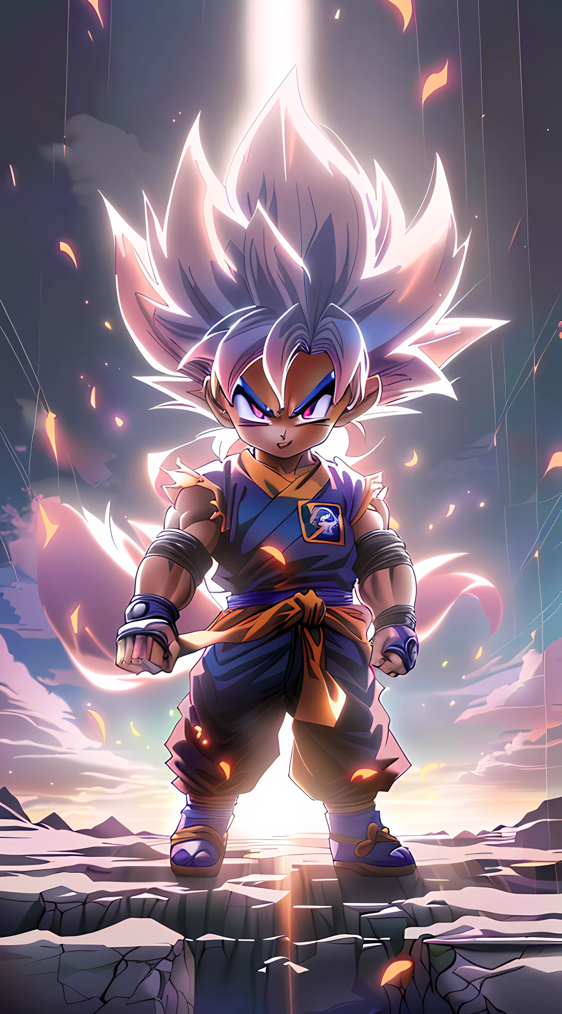 a cartoon image of a young goku with a glowing background, 4K manga wallpapers, Anime wallpapers 4k, Anime wallpapers 4k, 4k anime wallpaper, anime art wallpaper 4k, anime art wallpaper 4k, anime style 4 k, anime art wallpaper 8 k, badass anime 8 k, ultra hd anime wallpaper, dragon ball artstyle, anime epic artwork