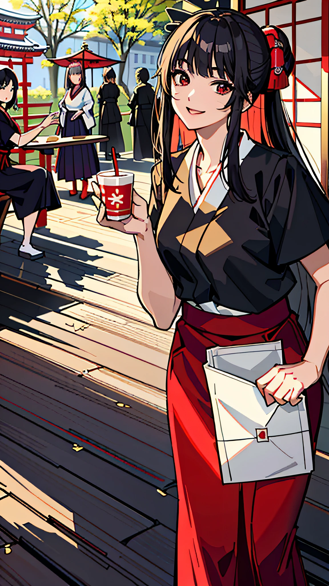 (A Masterpiece:1.2、BEST QUALITY)、(dynamiic lighting)1lady、solo、Long、(hakama、red skirt)、(torii、temples)、
Cleaning the entrance to the temple,Japan girls in priestess clothes、dark black hair、hair long、ponytails、White robe、(Red Hakama;1.45)、Straw broom、Tsuruoka Hachimangu、Watch your audience、with smile、Posing、((BEST QUALITY、A Masterpiece)))、Highres、very detail、trending on pixiv、A Masterpiece、Movie lighting、(anime artstyle:1.45)、