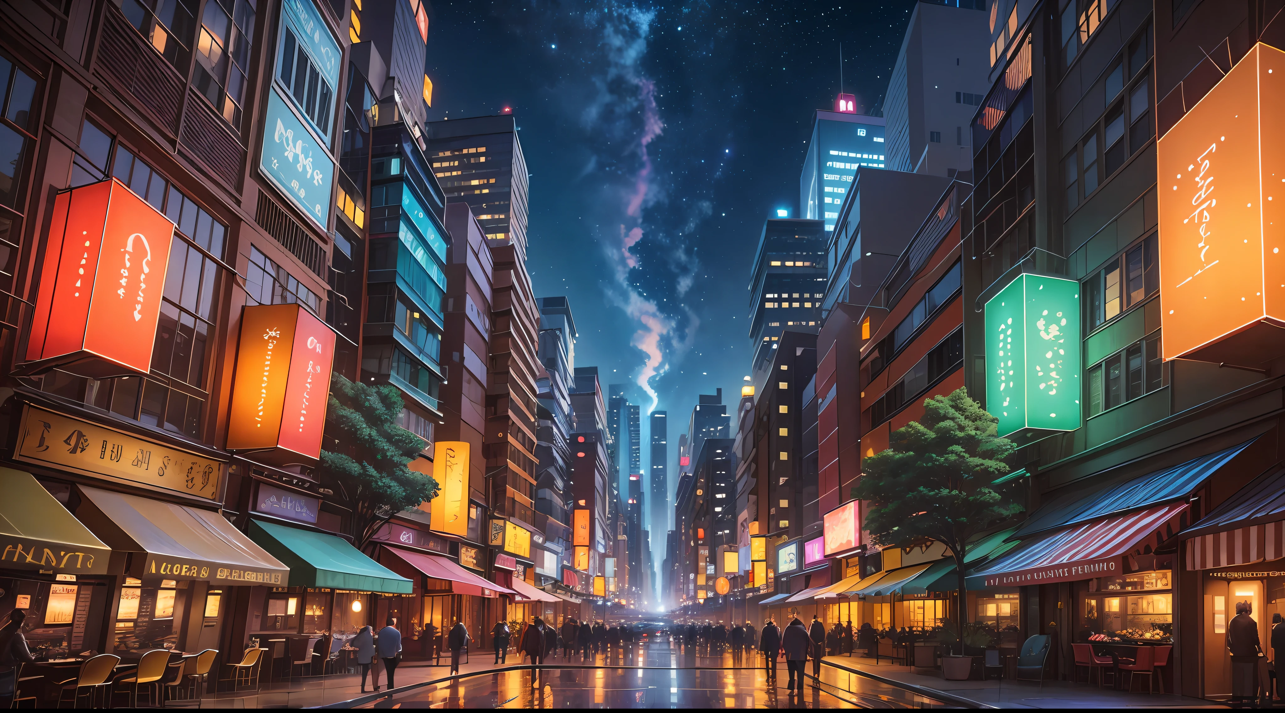 Enter a realm of fantasy and wonder with an artistic portrayal of the "City of the Fireflies." This digital illustration brings to life a vibrant metropolis illuminated by the enchanting glow of countless fireflies. Inspired by the magic of nature, the artwork combines elements of urban architecture and natural landscapes. The city streets are lined with charming buildings adorned with twinkling lights while fireflies swarm the sky, creating a luminous spectacle. The color palette blends warm hues and rich tones, evoking a sense of mystique and enchantment. Get ready to immerse yourself in the dreamlike ambiance of the "City of the Fireflies." 🌃🔥🎨✨🌟 --auto --s2