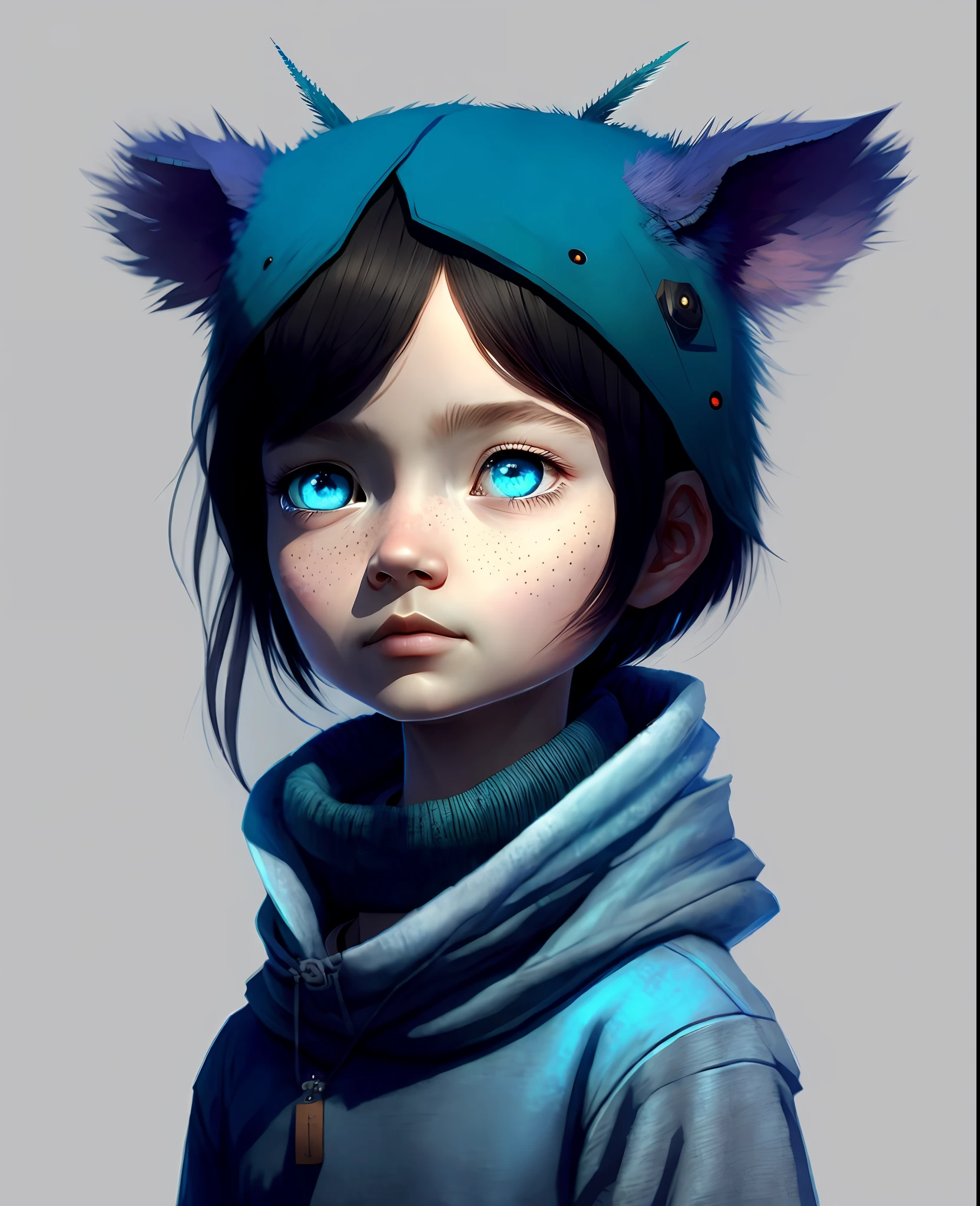 a beautiful headshot-Portrait of a cute anime-JUNGEN mit blauen, zerzausten Haaren und einem Kapuzenpullover. Piercings. blaue Augen. Charakterdesign von Cory Loftis, Fenghua Zhong, Ryohei Hase, Ismail Inceoglu und Ruan Jia. ArtStation, volumetrisches Licht, detailliert, fotorealistisch, Hirngespinst, gerendert in Oktan