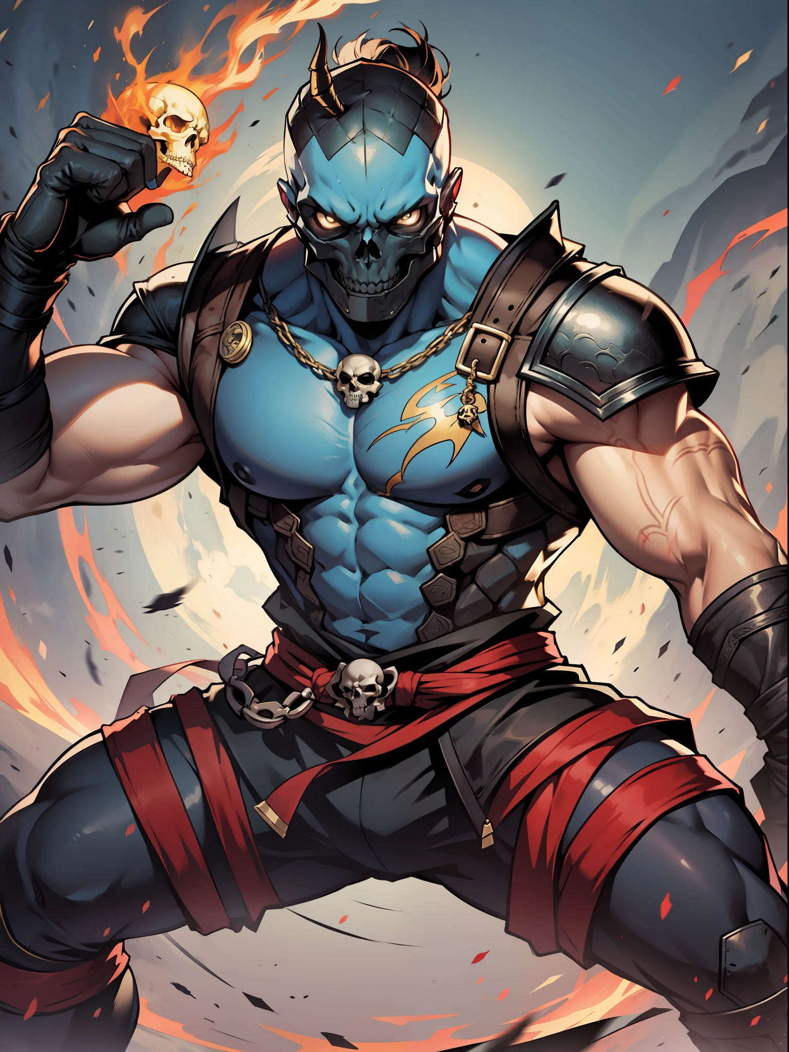 ScorpionMortal Kombat holding skull