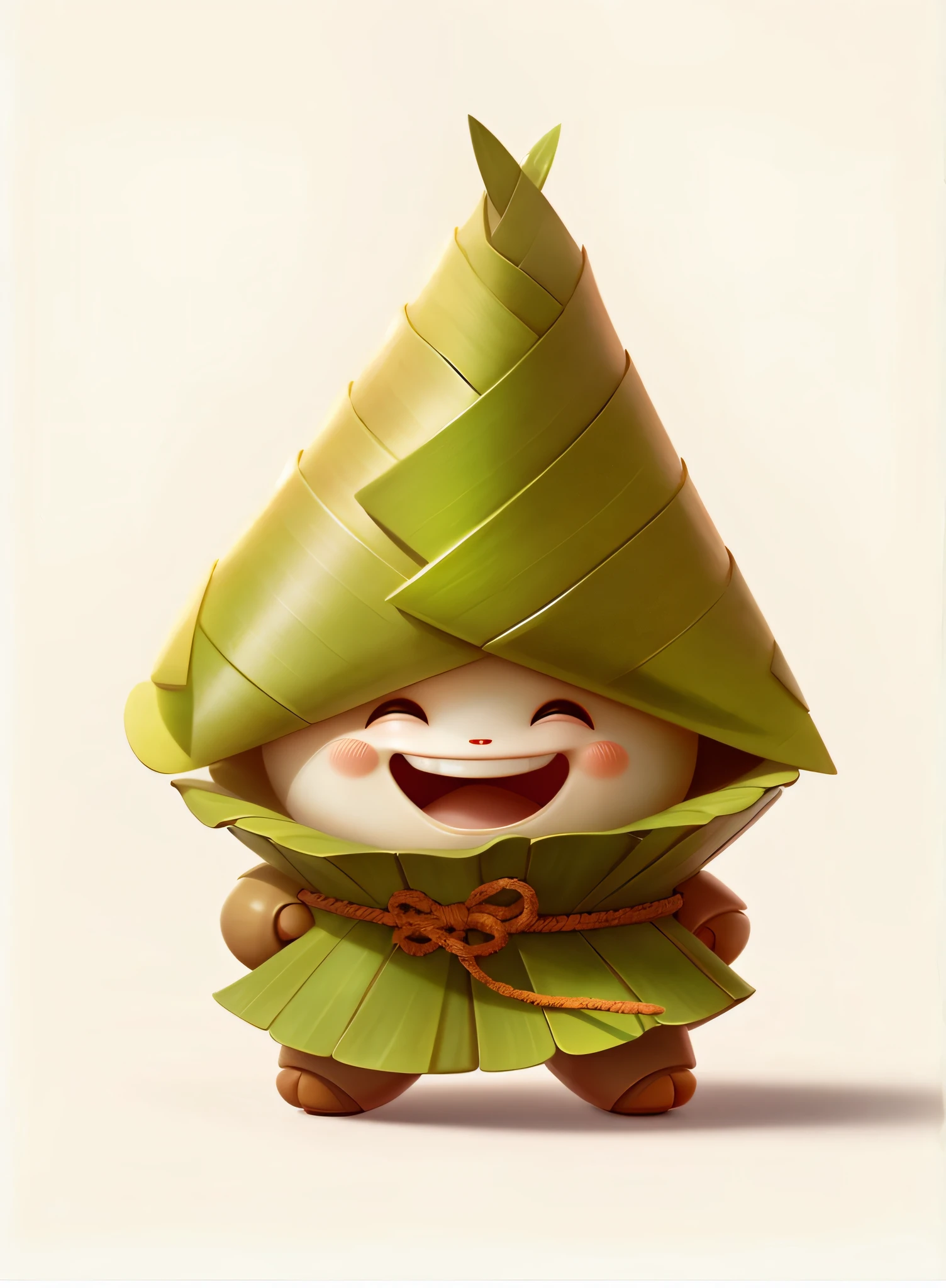 there is a small toy that is wearing a leaf hat, adorable digital painting, cute character, cute cartoon character, pixar cute character design, inspired by Hu Zaobin, teemo, cute digital art, cute detailed digital art, cute forest creature, author：Yu Zheding, bao pnan, by Qu Leilei, cunning smile, cute pixar character --auto --s2