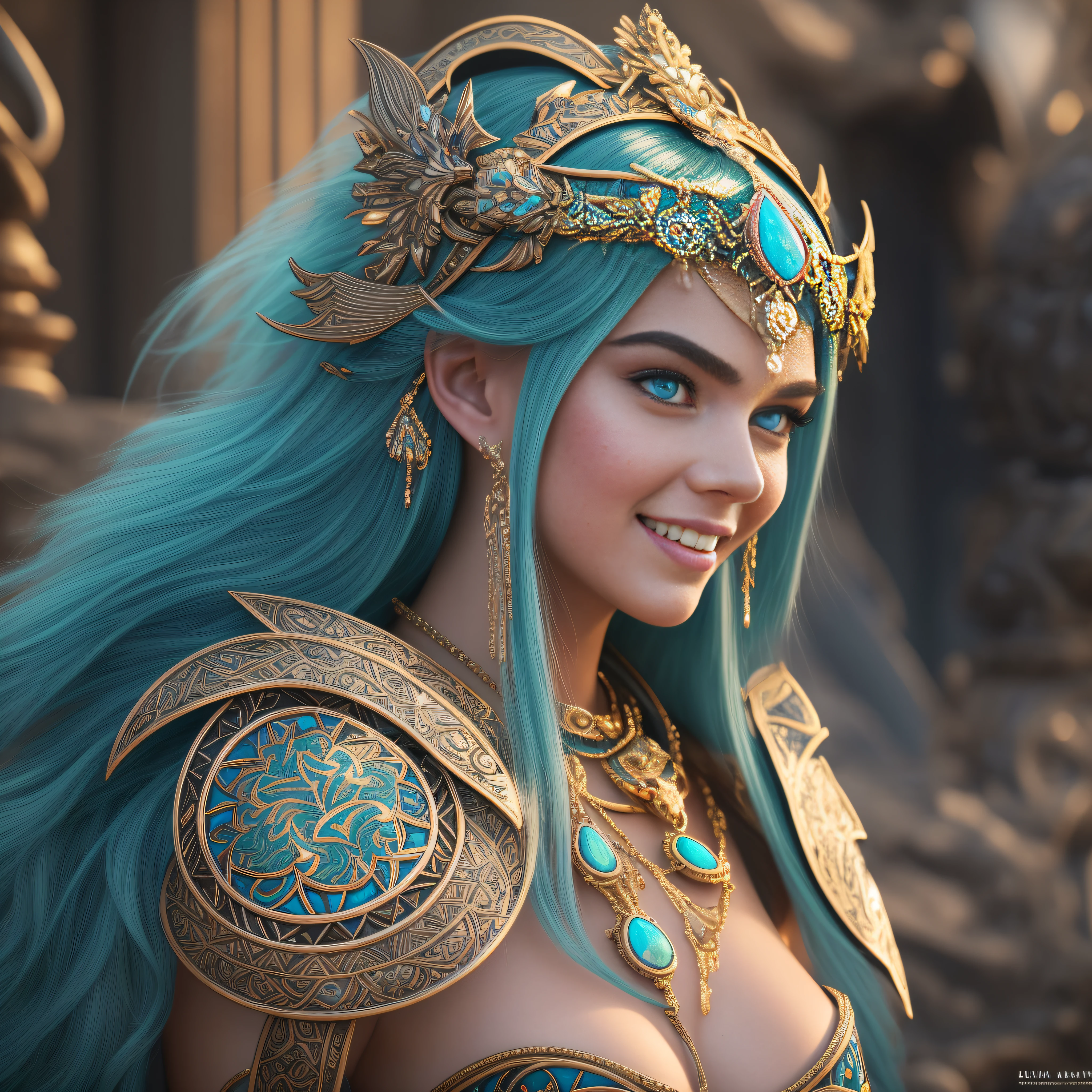 Bright Ultra sunlight-pro photo SLR Fujifilm XT3 Viking Queen Anya Taylor in heavy armor chrome extravagant thick high shoulders "Guerre de Lodoss" beautiful eyes turquoise opal Lazuli short hairstyle extravagant smile mouth open teeth screaming 27 years old skin pure face clean emotional appreciate expression revealing seductive suave pronounced voluminous anatomy athlete shape symmetry hair jewels navel diamond revealing under-clothing fashion silk satin leather hard thick fur spinel diamond kunzite ornate indigo lazuli ruby onix turquoise tourmaline complex Garden composition "Cerisier" marchant parmi lucioles sprites UHD 16k Rendu ultra octane "Unreal Engine 5" ultra-Ultra Realism-Ultra Precise-Ultra details-Ultra Quality-Ultra Resolution-Ultra textured-maximalist realist totalist perfectionism DSLR