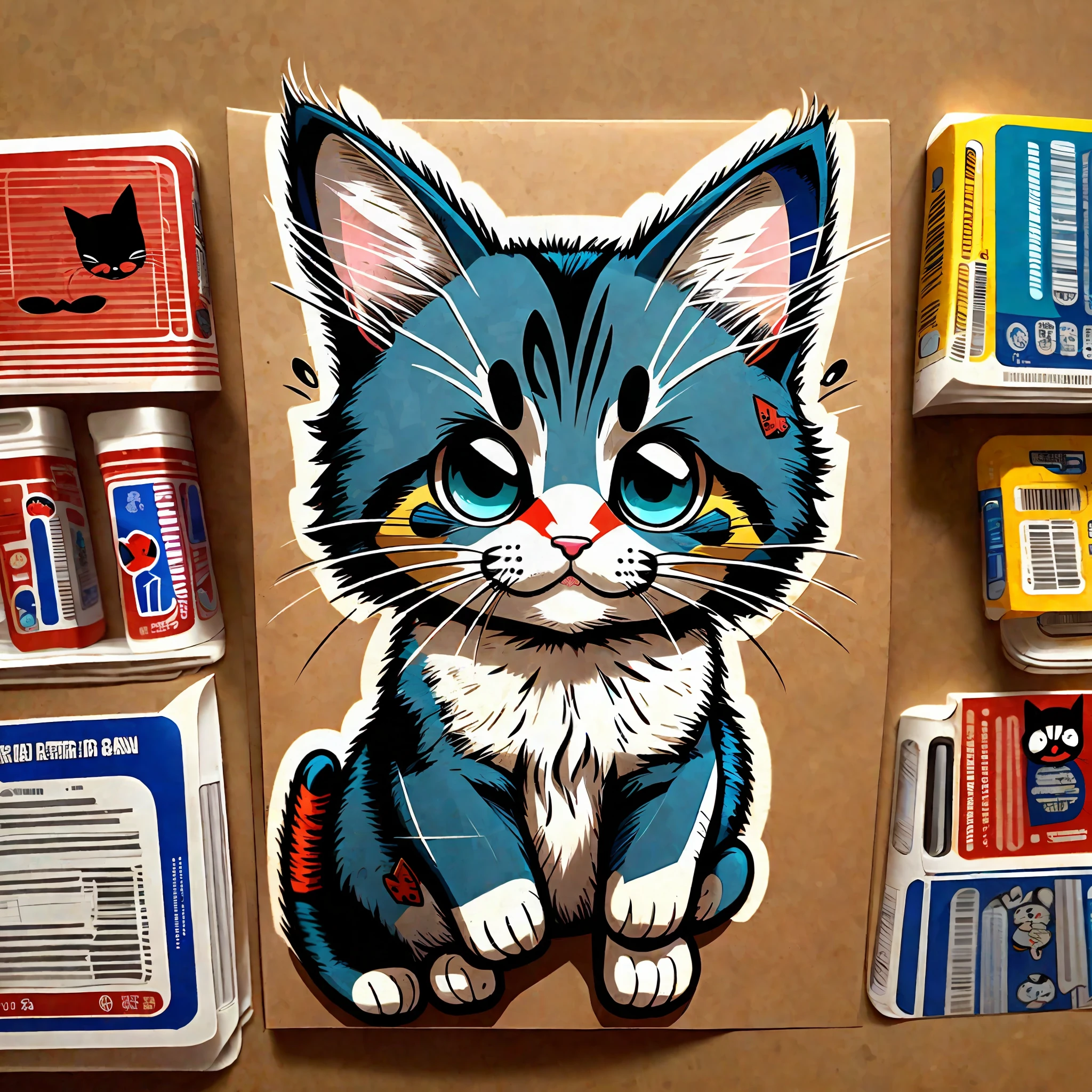 cute cartoon sticker of a cat dressed as spiderman --auto --s2