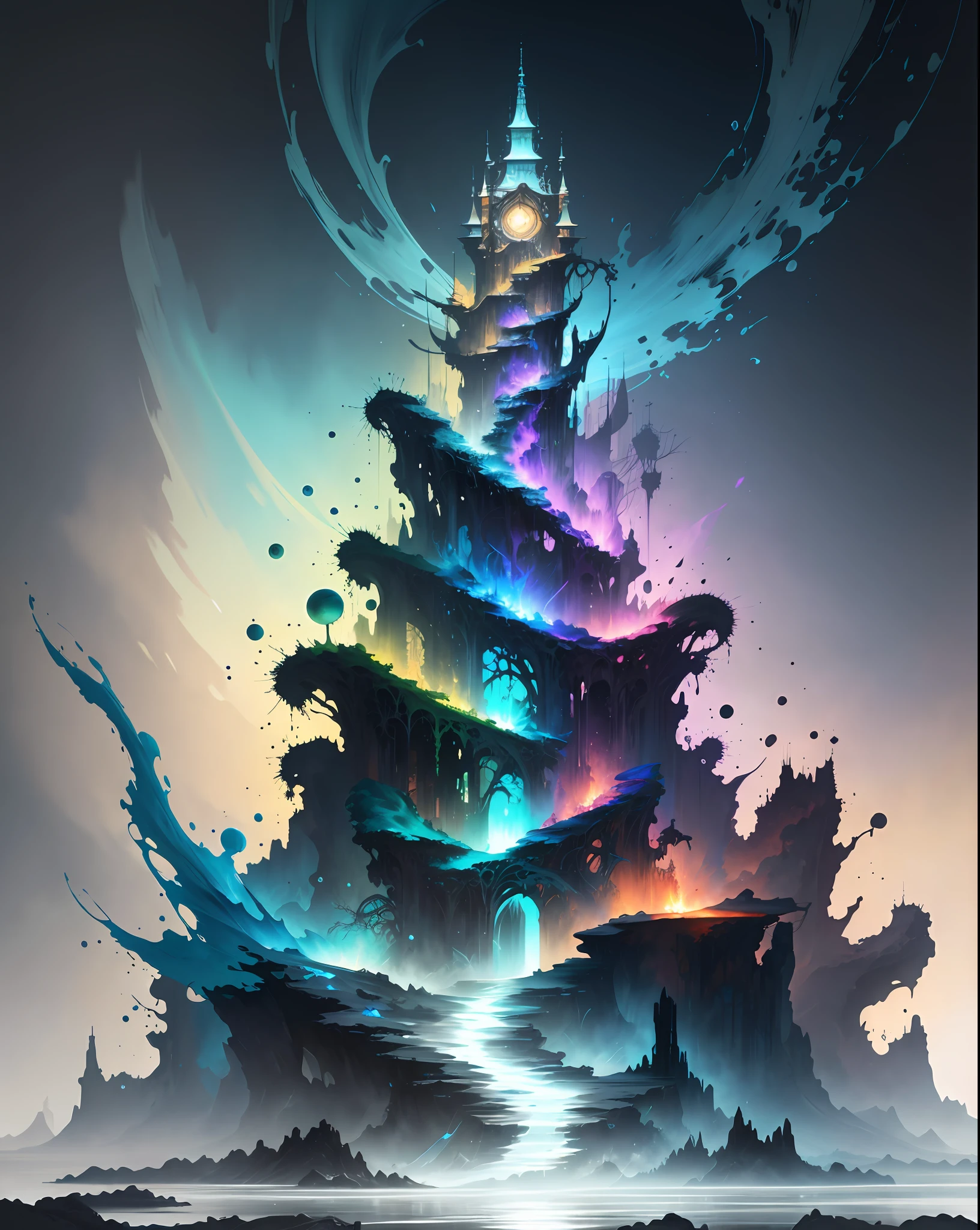 Colorful man: Black ink flow: 8k resolution photorealistic masterpiece: by Aaron Horkey and Jeremy Mann: intricately detailed fluid gouache painting: by Jean Baptiste Mongue: calligraphy: acrylic: watercolor art, professional photography, natural lighting, volumetric lighting maximalist photoillustration: by marton bobzert: 8k resolution concept art intricately detailed, complex, elegant, expansive, fantastical