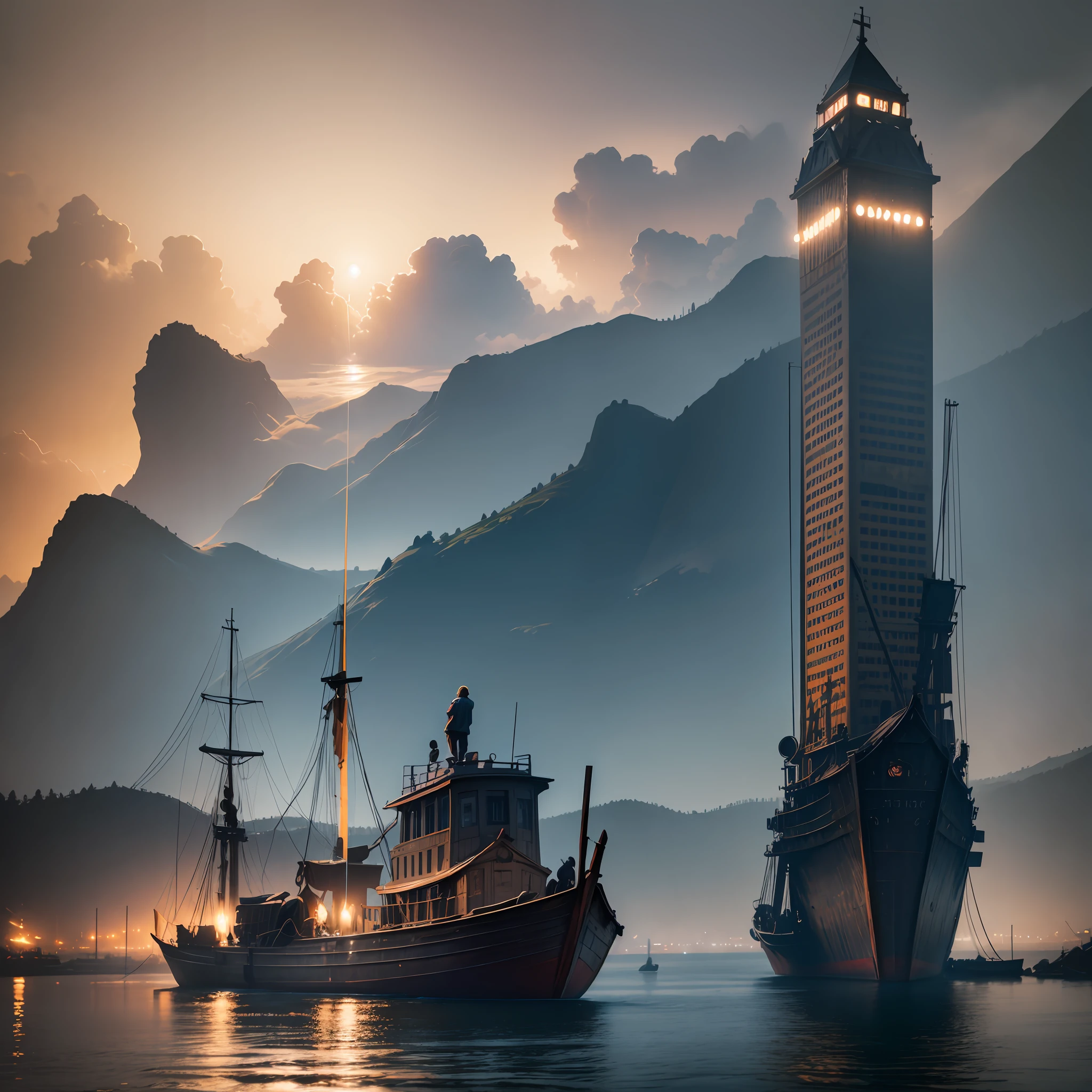 JESUS CHRIST sitting next to an old boat the sea dark photo: realistic epic, soft cinematic portrait, adobe lightroom, photographic lab, highly detailed, faded, art by greg rutkowski and artgerm ,neutral colors: 1,2), (hdr:1,4) , (soft colors:1.2), hyperdetailed, (artstation:1.4), cinematic, warm lights, dramatic light, (intricate details:1.1), complex background, (rutkowski:0.66), (blue and orange:0.4) --auto --s2