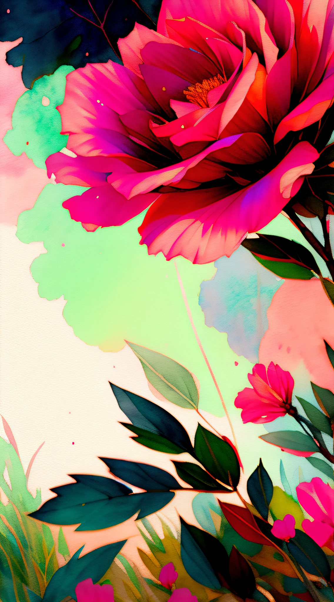 Wtrcolor style，（rosebush）Digital art，Official Art，Blowing in the wind，A Masterpiece，meili，（（watercolor）），paint splash，complicated detail。RAWExtremely detailed，[dripping:0.5]，Trends on Artstation，Rachel Walker