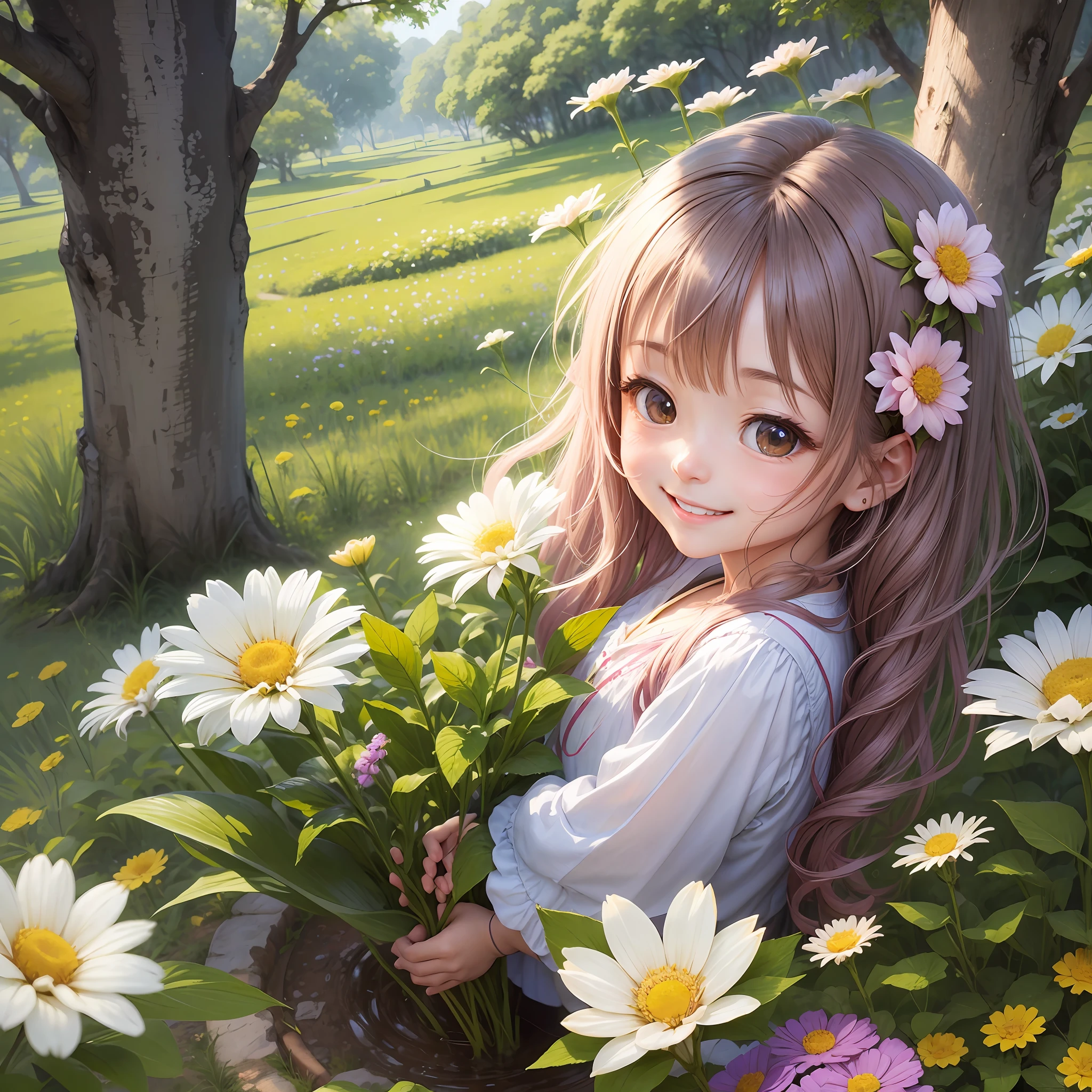 kind smile、cheerful、Adorable、Lots of small flowers、Mitsu、Peace of mind --auto --s2