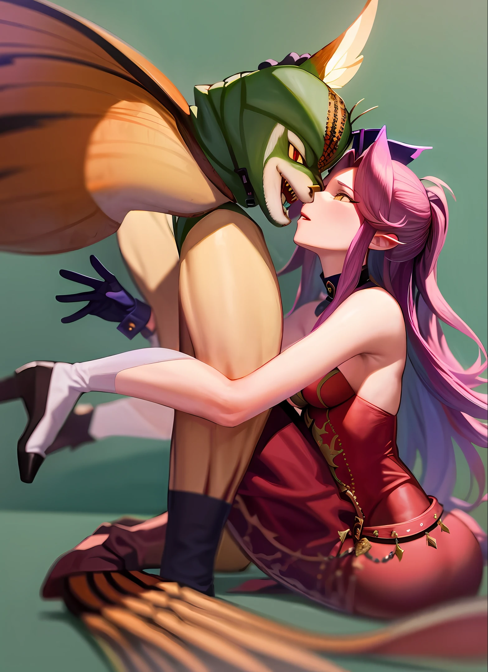 King Glory Sable Cicada wears clothes and makes love to wild monsters