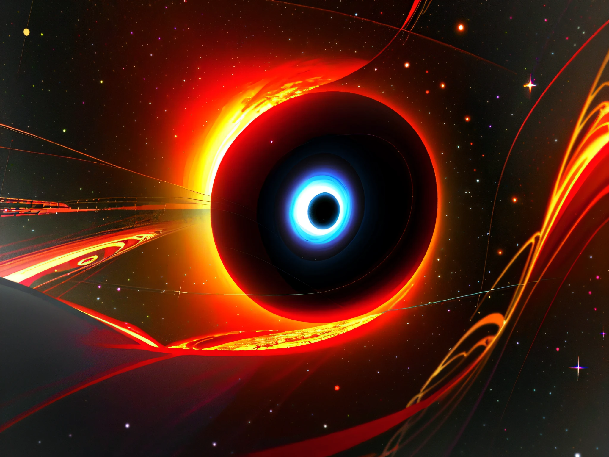(((Masterpiece))), best quality, ultra-detailed CG unity 8k wallpaper the universe through a black hole
