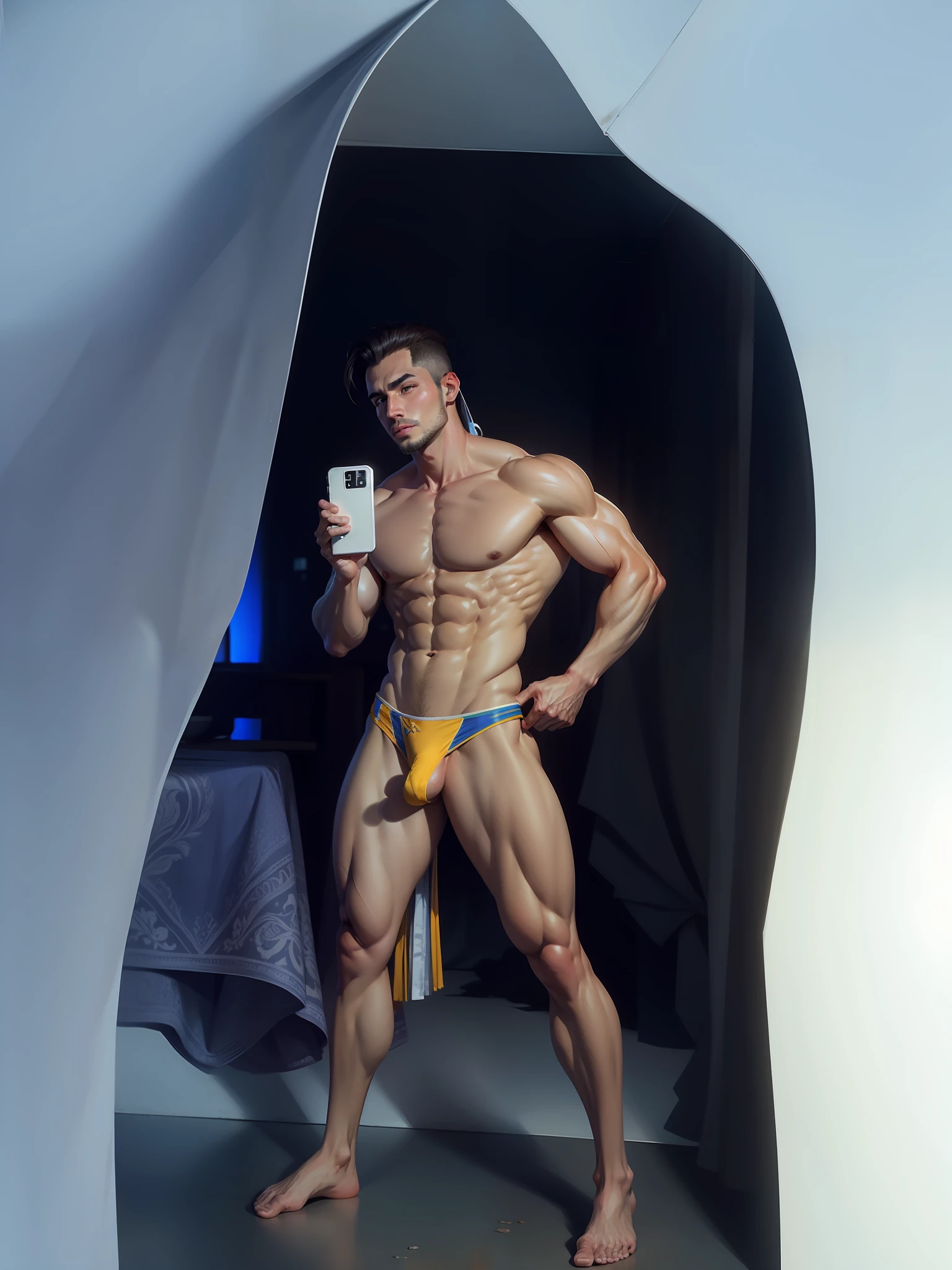 muscular naked man