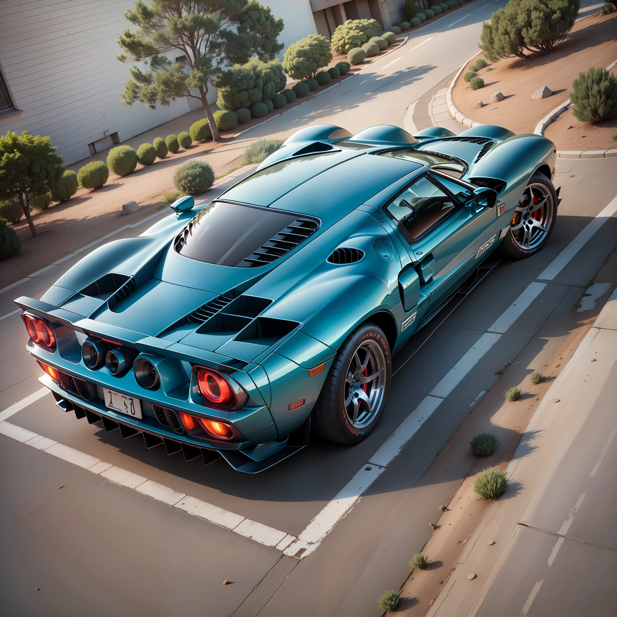 A imagem, Side and transverse from above from behind ,Ford Gt in high definition and 3D and and we realize --auto --s2