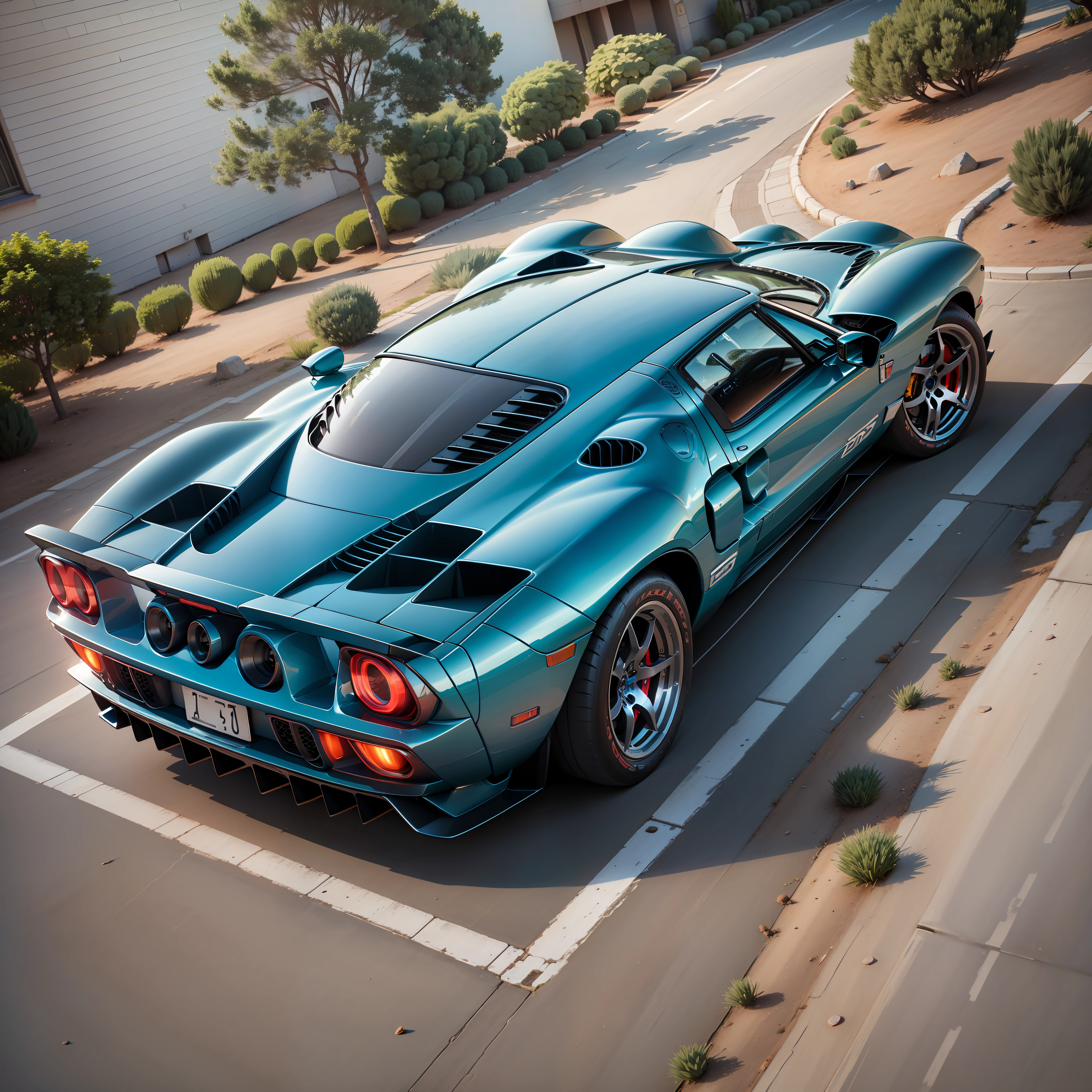A imagem, Side and transverse from above from behind ,Ford Gt in high definition and 3D and and we realize --auto --s2