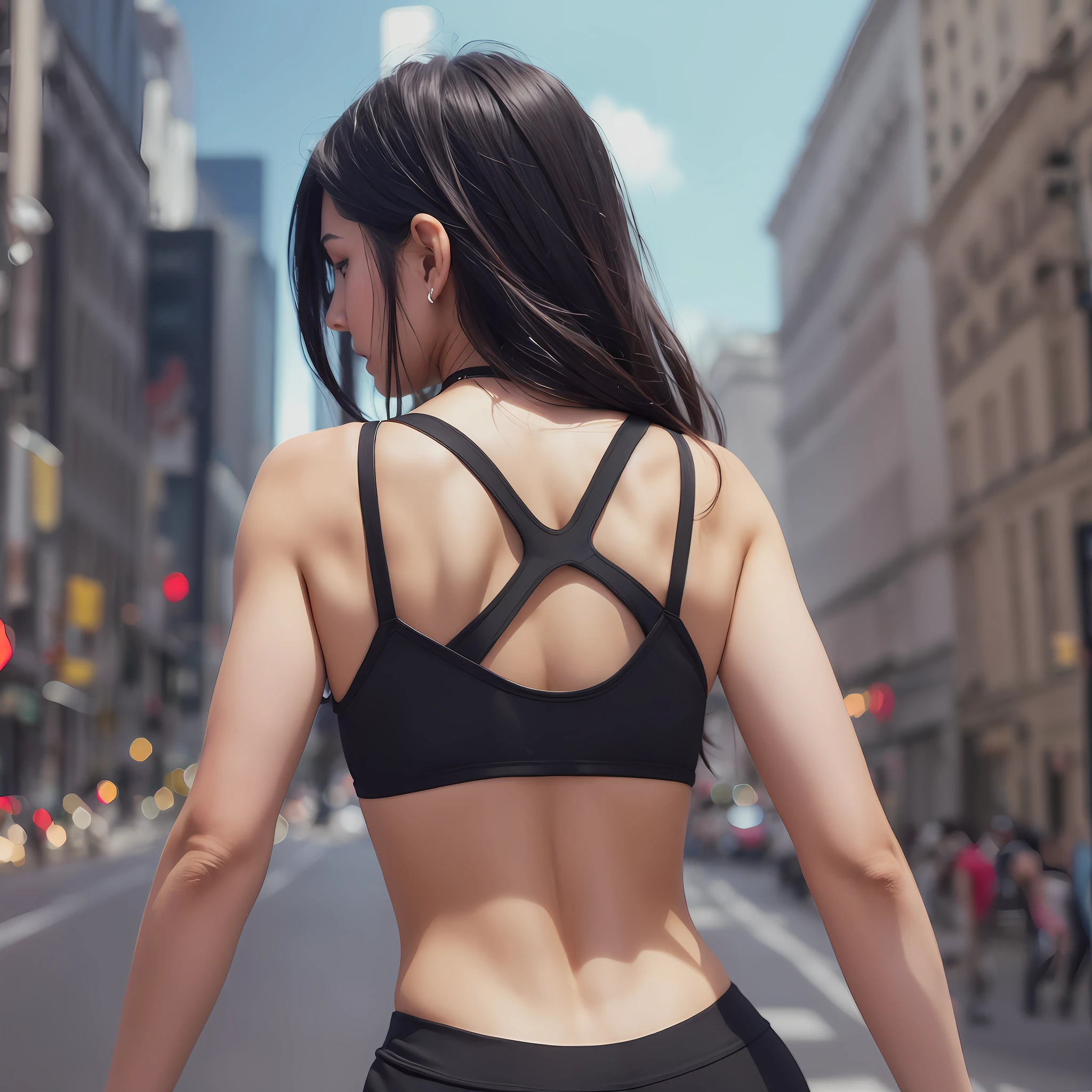Wearing a black Y-back tank top --auto --s2