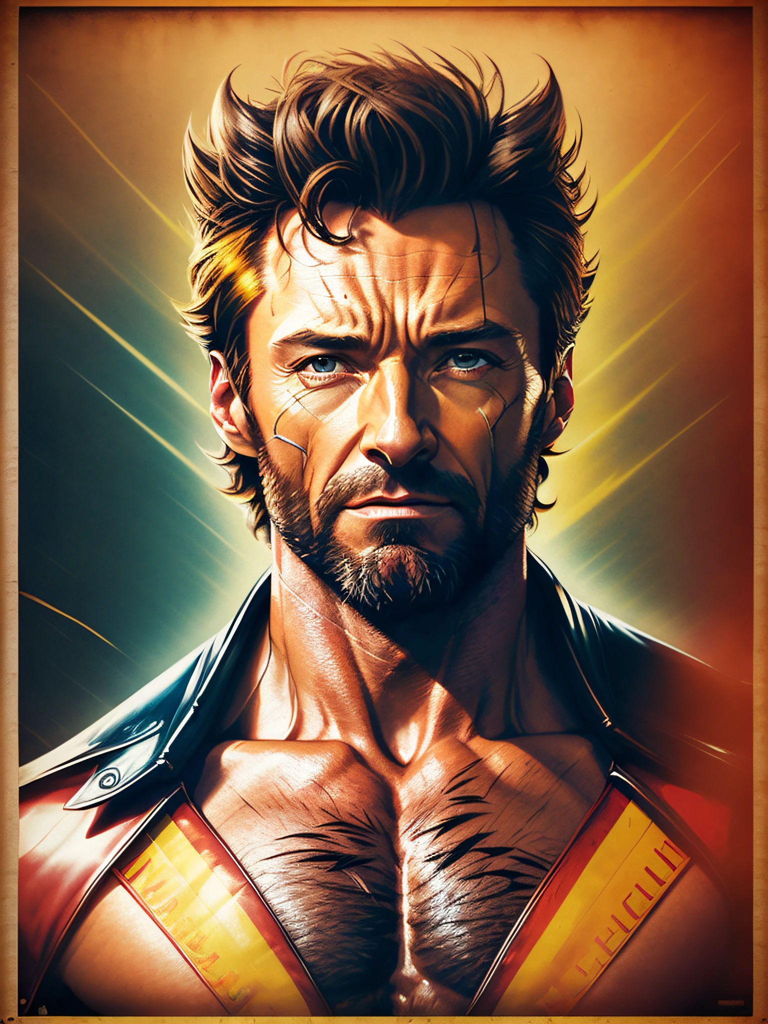 Hugh Jackman as wolverine, vhs effect, (poster:1.6), poster on wall, nostalgia, movie poster, portrait, close up
(skin texture), intricately detailed, fine details, hyperdetailed, raytracing, subsurface scattering, diffused soft lighting, shallow depth of field, by (Oliver Wetter)
