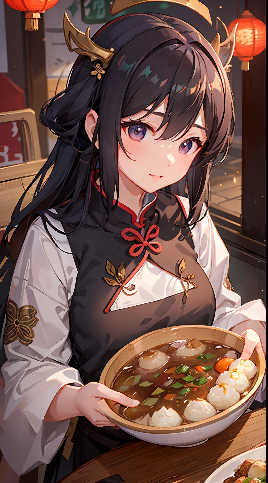 A girl holds rice dumplings,At the table,Happy Dragon Boat Festival,Chinese Culture,a traditional Chinese festival,Sense of light and shadow,Game characters,high-definition --auto --s2
