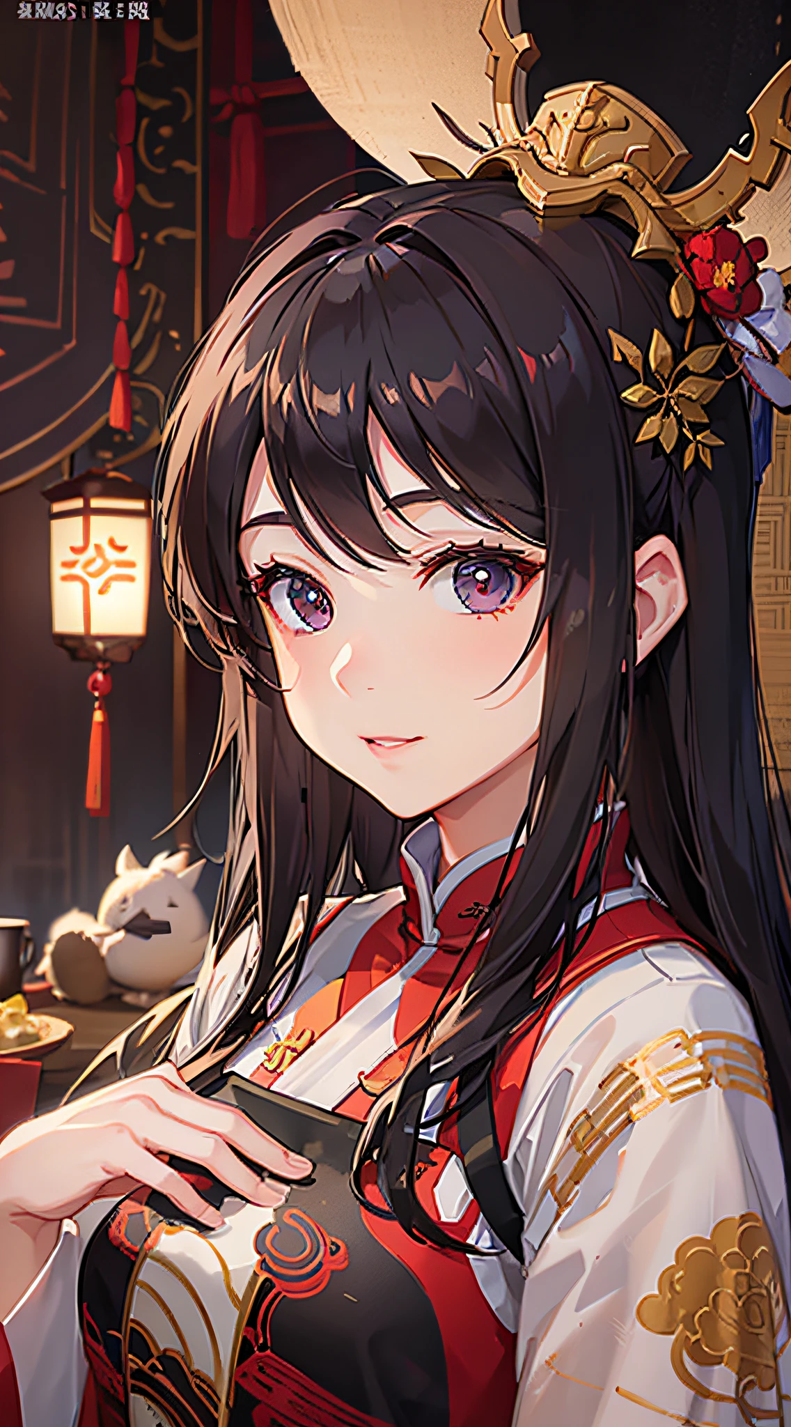 A girl holds rice dumplings,At the table,Happy Dragon Boat Festival,Chinese Culture,a traditional Chinese festival,Sense of light and shadow,Game characters,high-definition --auto --s2