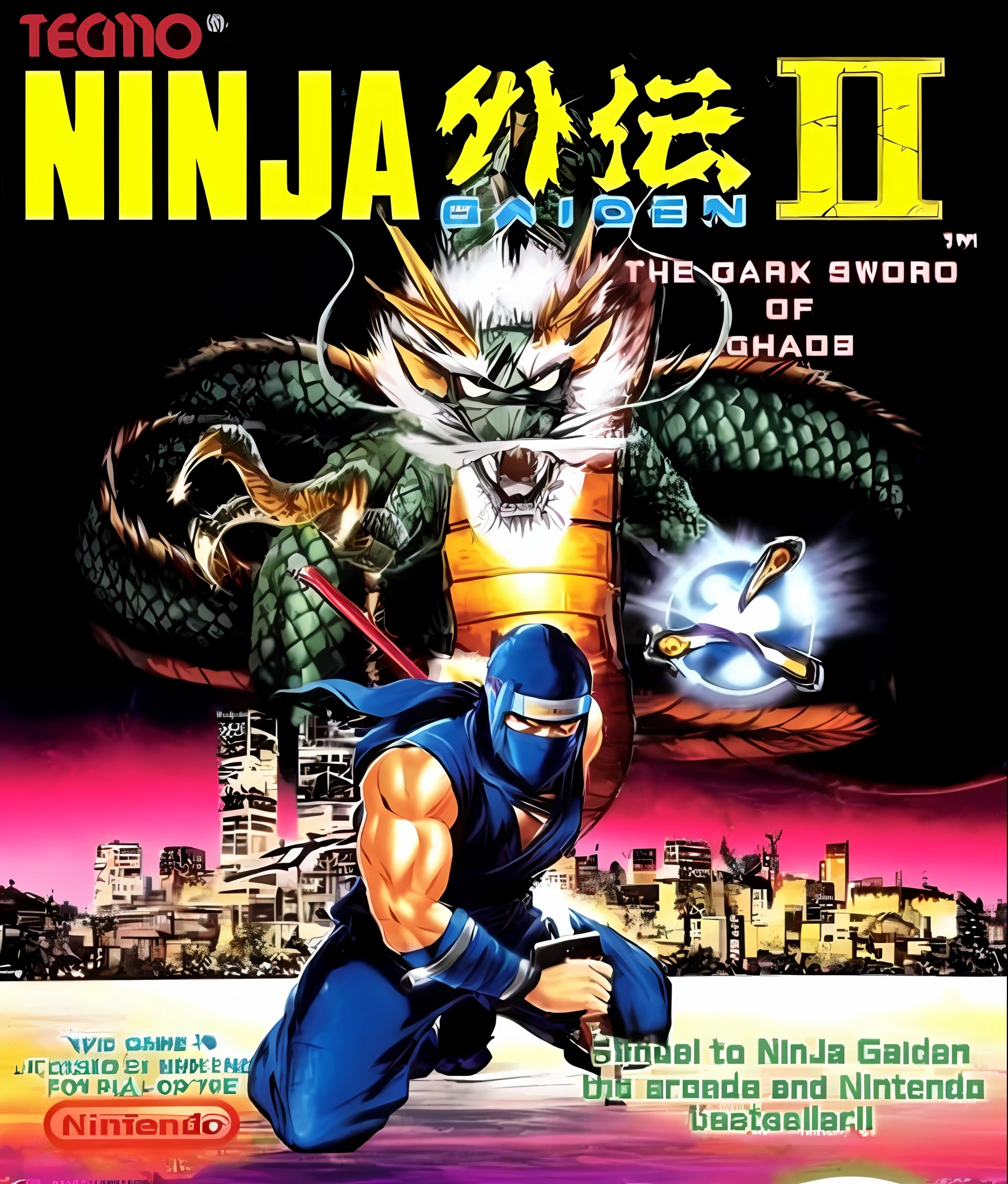 a video game cover for the nintendo ninja slayer ii, 1993 video game cover, front cover of a new video game, video game cover art, game box art, bandai box art, bandai box art. realistic, 8 0 s game box art, video game box art, anime ninja scroll, videogame cover art, video game cover, action rpg video game
