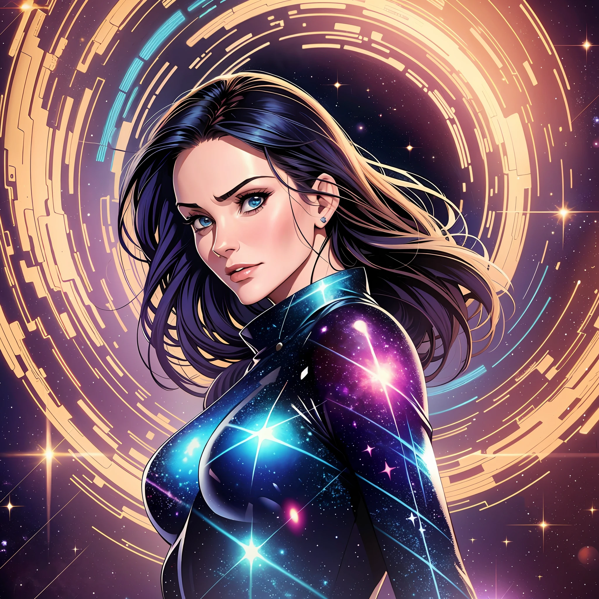 Courteney Cox in a Galaxy Outfit