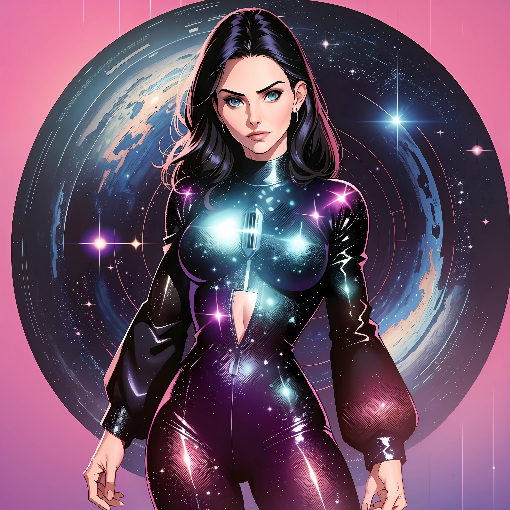 Courteney Cox in a Galaxy Outfit