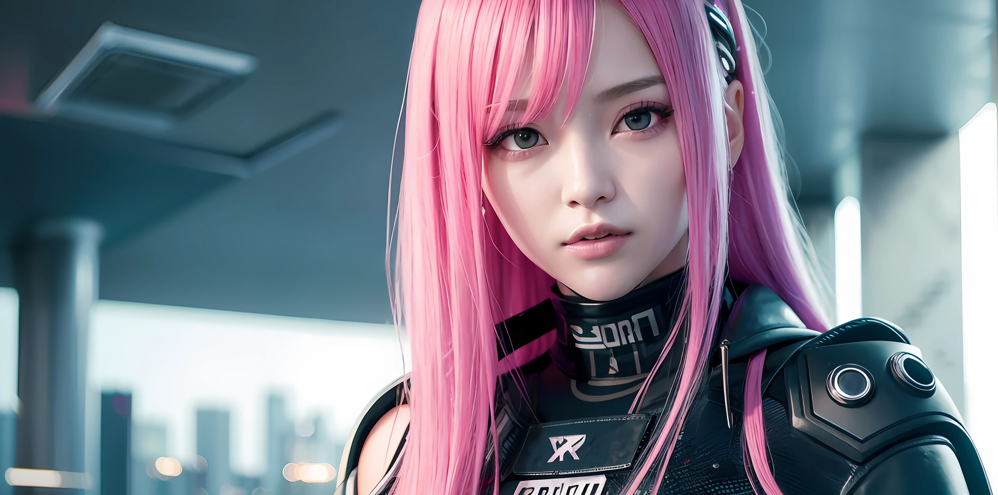 Cyberpunk scene beautiful girl, long hair, korean idol, pink hair, big eyes, gray eyes
Realistic, Photonic, 8K, High Definition