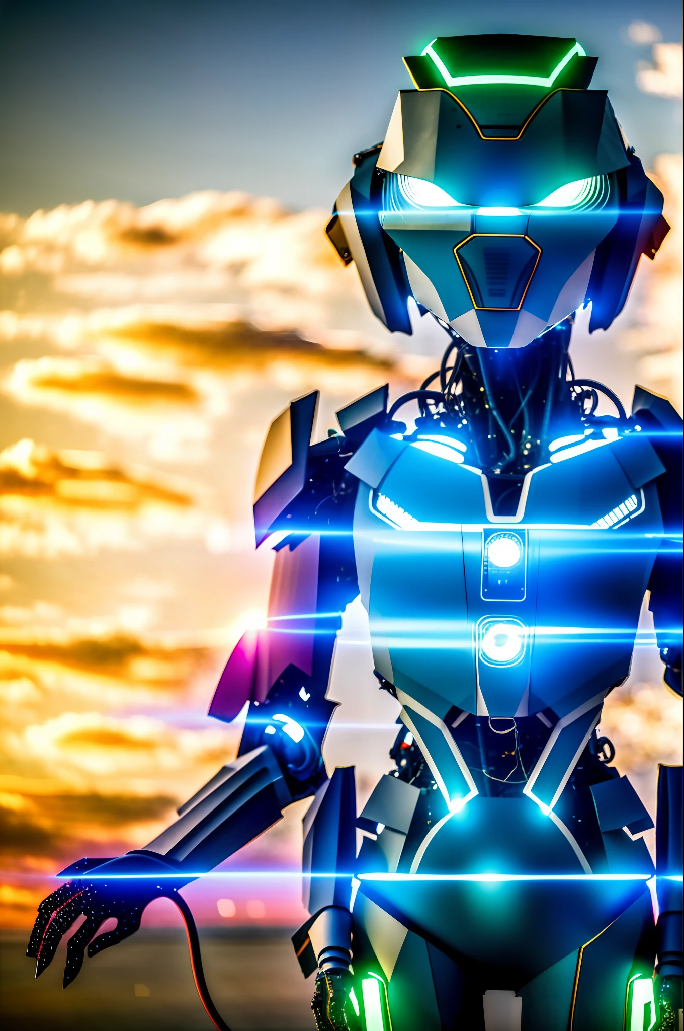 woman in a futuristic suit with a large amount of wires, girl in mecha cyber armor, 8k, HD