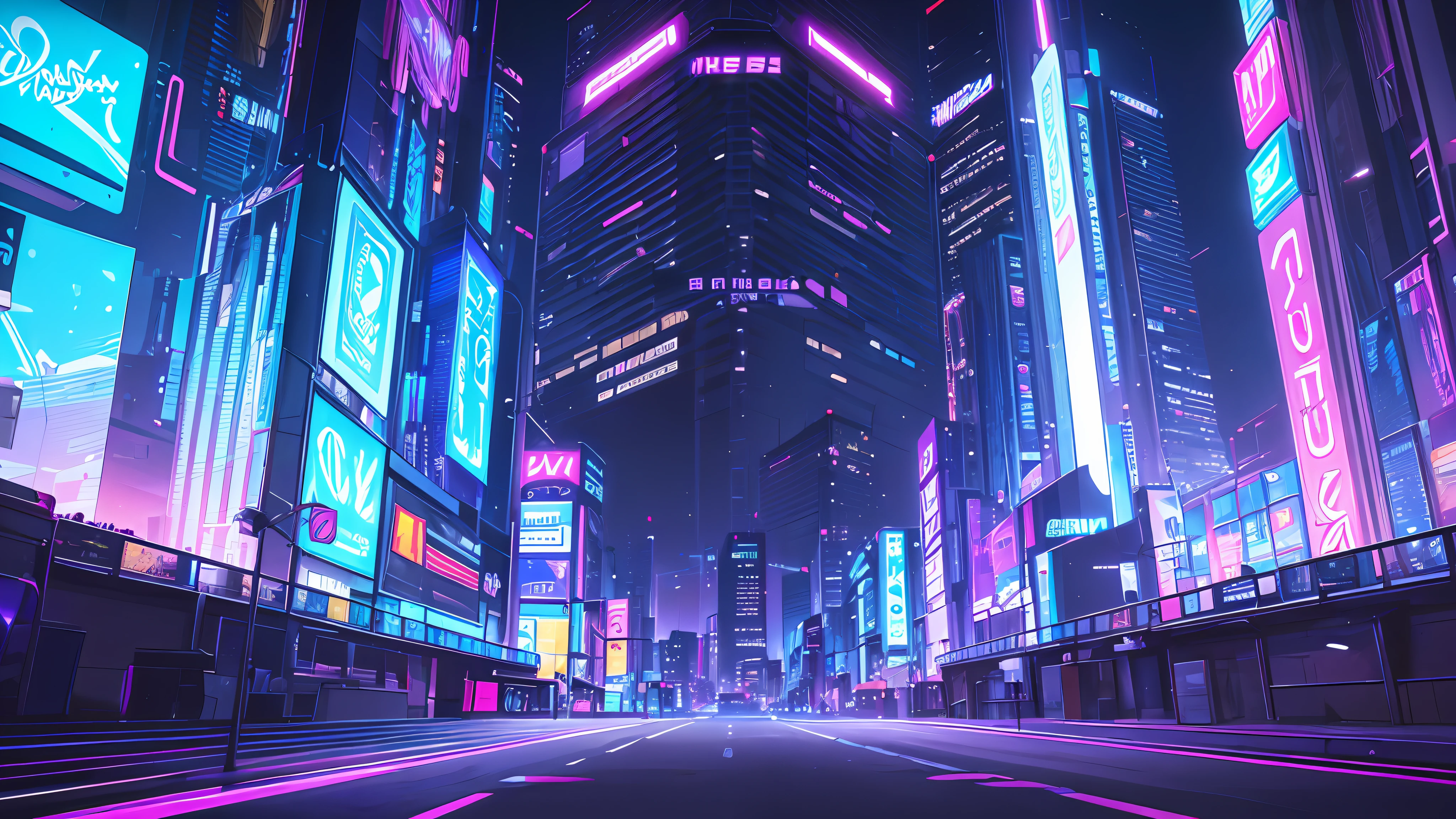 (masterpiece, top quality, best quality, official art, beautiful and aesthetic:1.2),(blue purple neon lighting), (vibrant glow), dynamic colors, striking contrast, futuristic vibe, electric energy,reflective surfaces,(cityscape:1.3),8k,official wallpaper, (cyberpunk:1.2) ,futrue