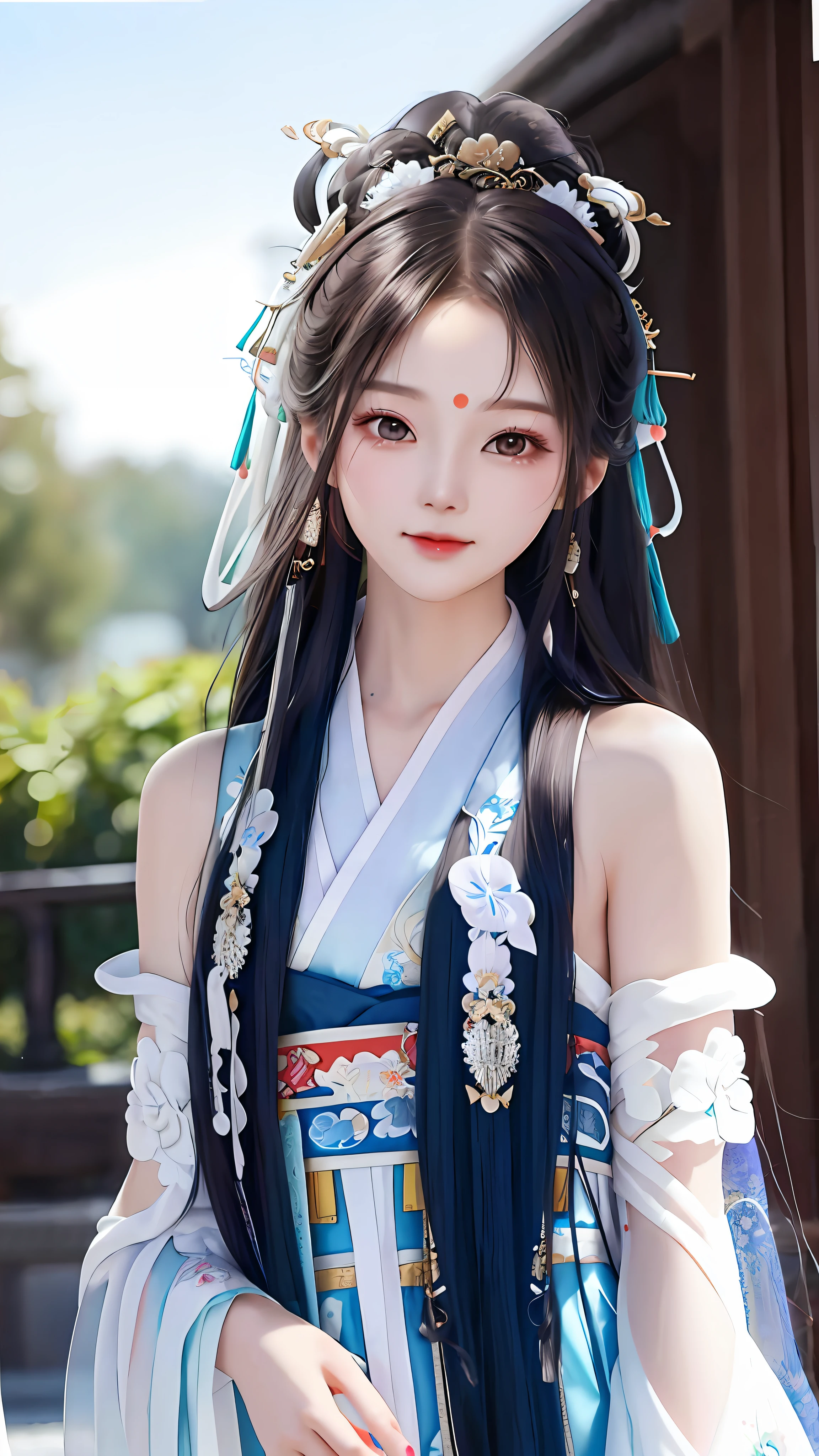 Asian woman posing in traditional costume for photo, hanfu, girl in hanfu, white hanfu, zhongyuan festival, anime girl cosplay, inspired by lan ying, full body fairy, anime cosplay, chinese style