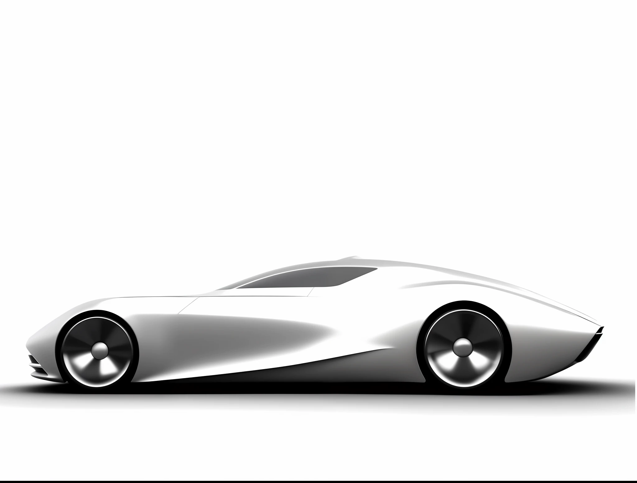 Black background, closeup of futuristic car, concept car, white car