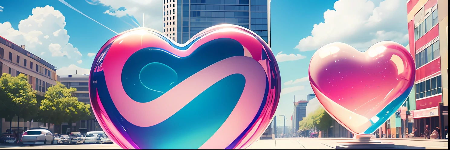 Heart-shaped、Colorful、soap bubble --auto --s2