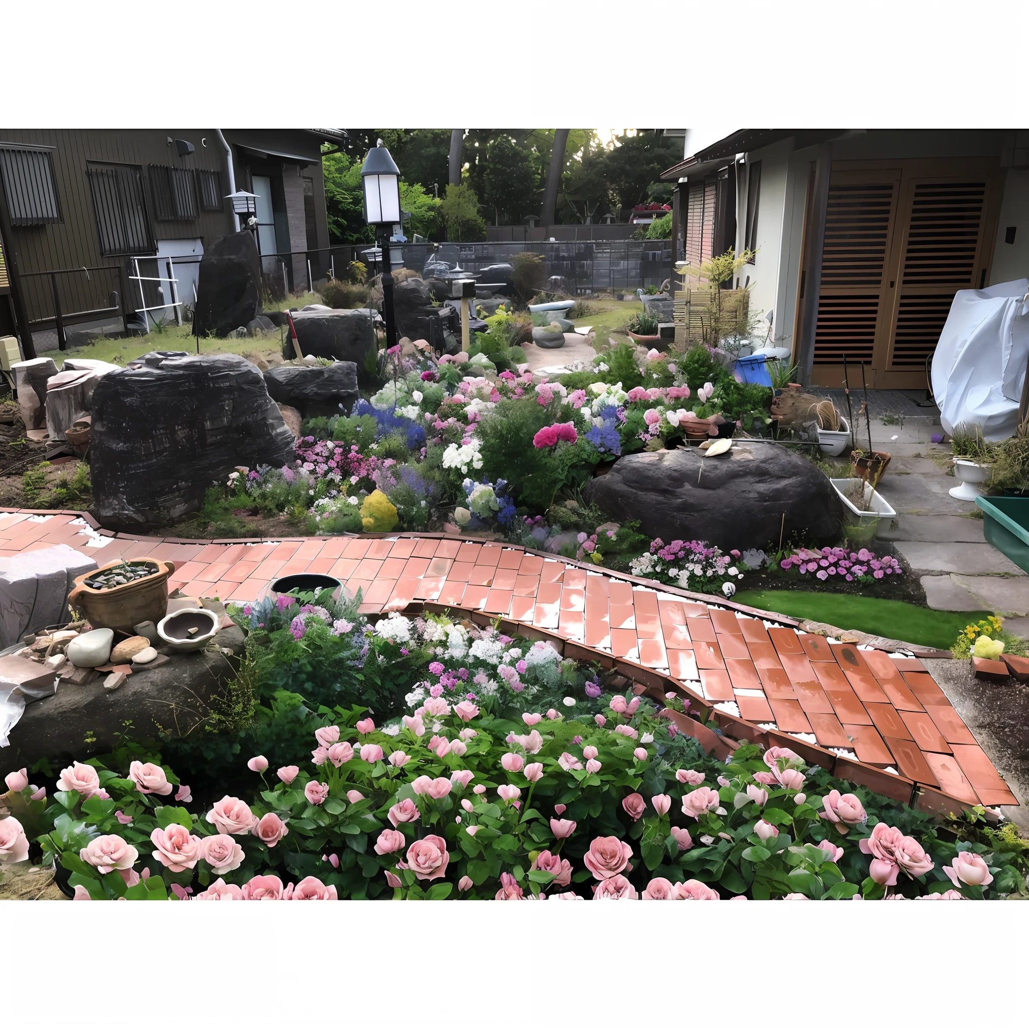 English Garden, Flower Garden, Western Style, Fashionable, Pink Garden, Rose Garden, Cute, French Garden, Flower Garden