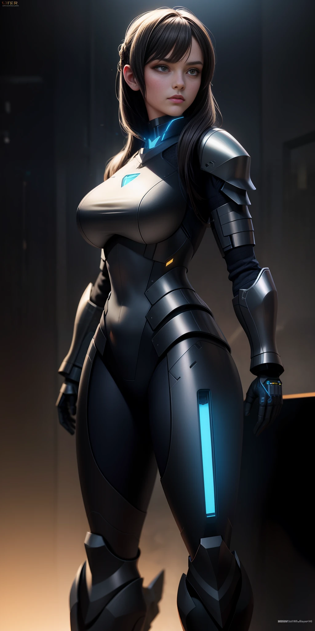 Majestic, 20 yo girl, stealth armour dress, large breasts:1.3, Cyberprep, amigurumi, portrait, Zbrush rendering, motion blur, interactive, clean colors, Dreamcore, flashlight lighting, realistic dramatic lighting, highly detailed environment, cinematic quality, Redshift rendering, 4k