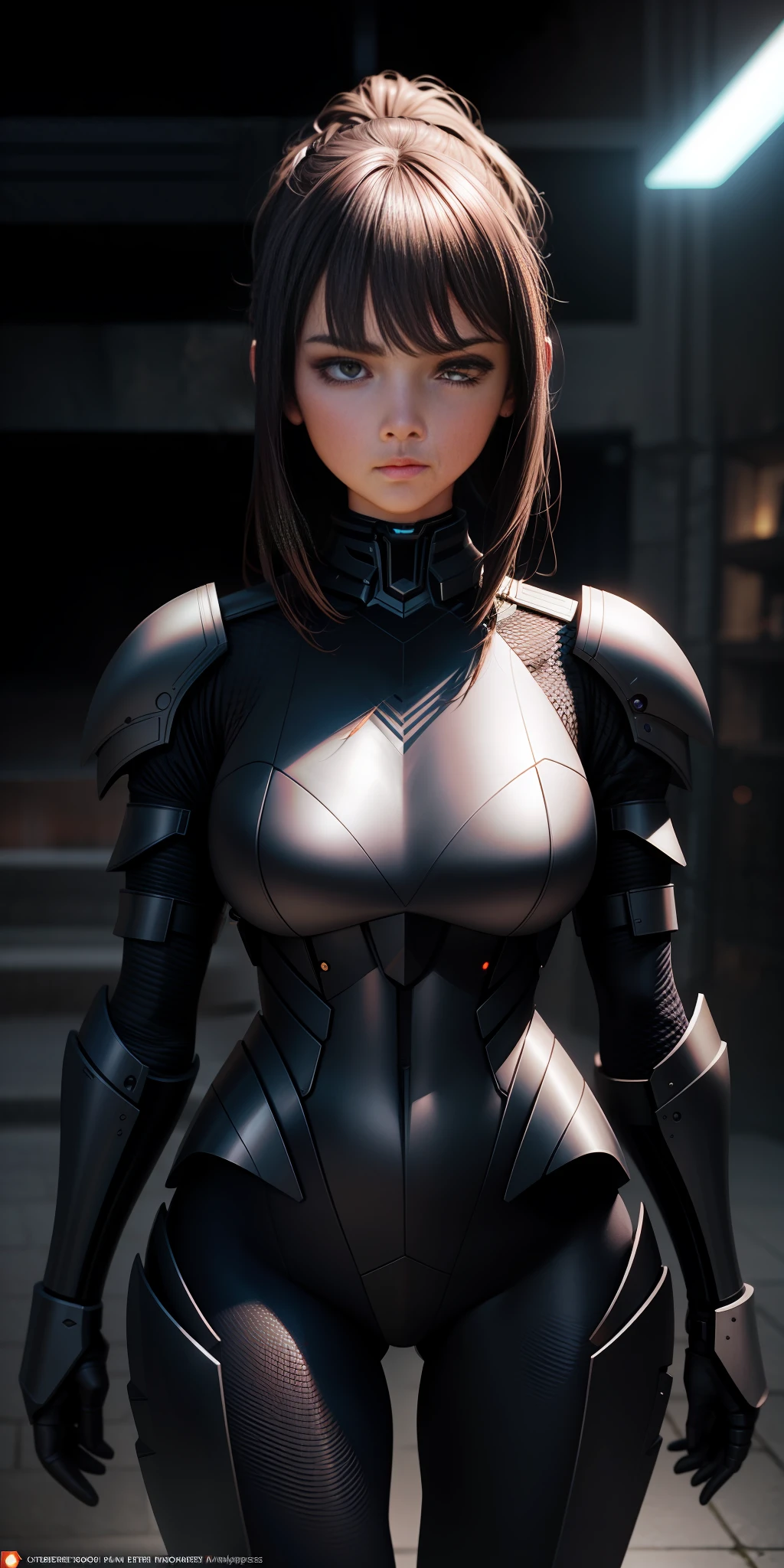 Majestic, 20 yo girl, stealth armour dress, large breasts:1.3, Cyberprep, amigurumi, portrait, Zbrush rendering, motion blur, interactive, clean colors, Dreamcore, flashlight lighting, realistic dramatic lighting, highly detailed environment, cinematic quality, Redshift rendering, 4k