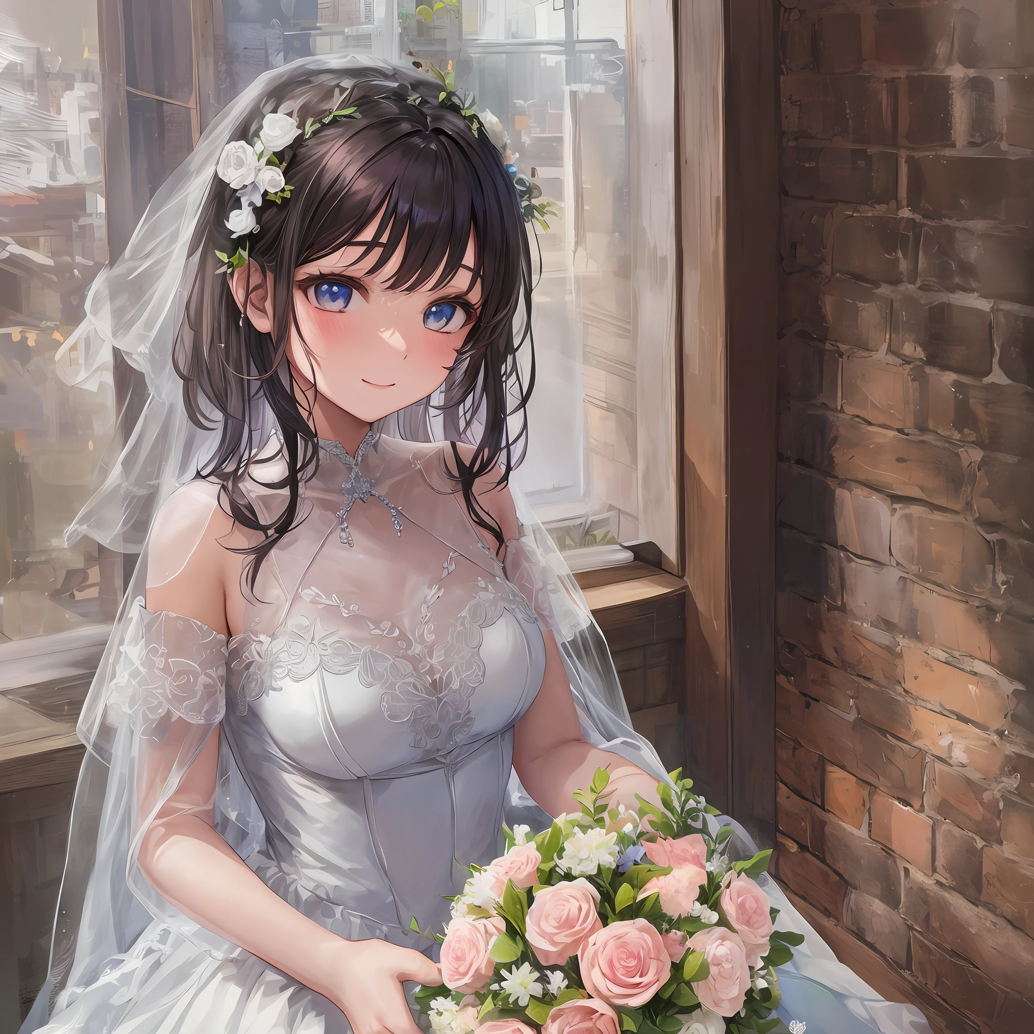 Happy Weding, Girl, Bouquet --auto --s2