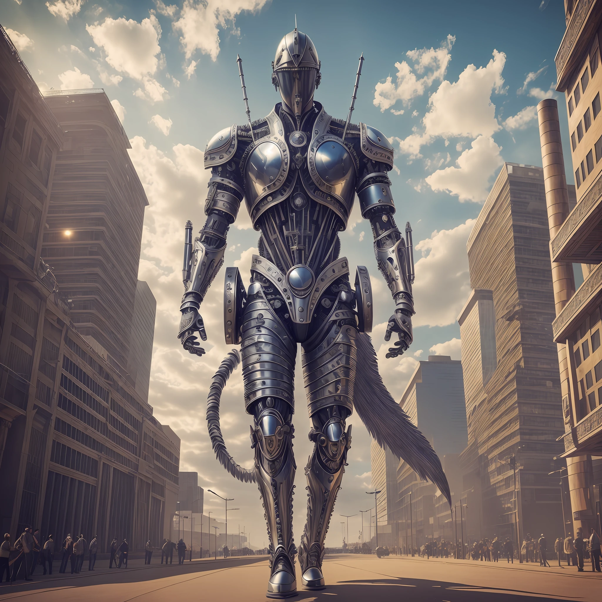 a man made of metalplaying wind instrument, (cyborg:1.1), ([tail | detailed wire]:1.3), (intricate details), hdr, (intricate details, hyperdetailed:1.2), cinematic plane, vignette, centered --auto --s2