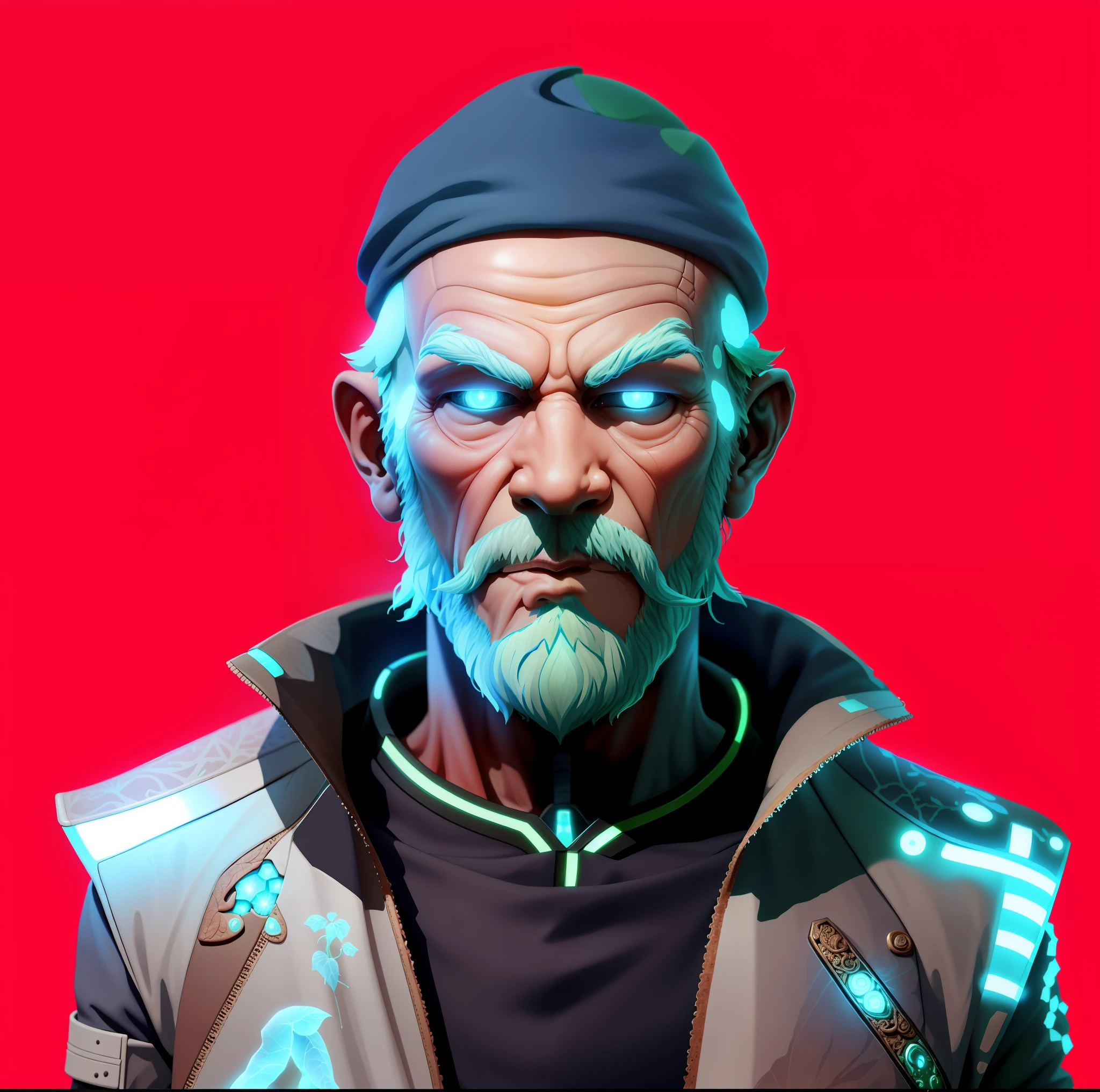 BiophyllTech, bioluminescent ,fully-organic, utopia,
scholar , scroll, 1boy,beard, blue skin,