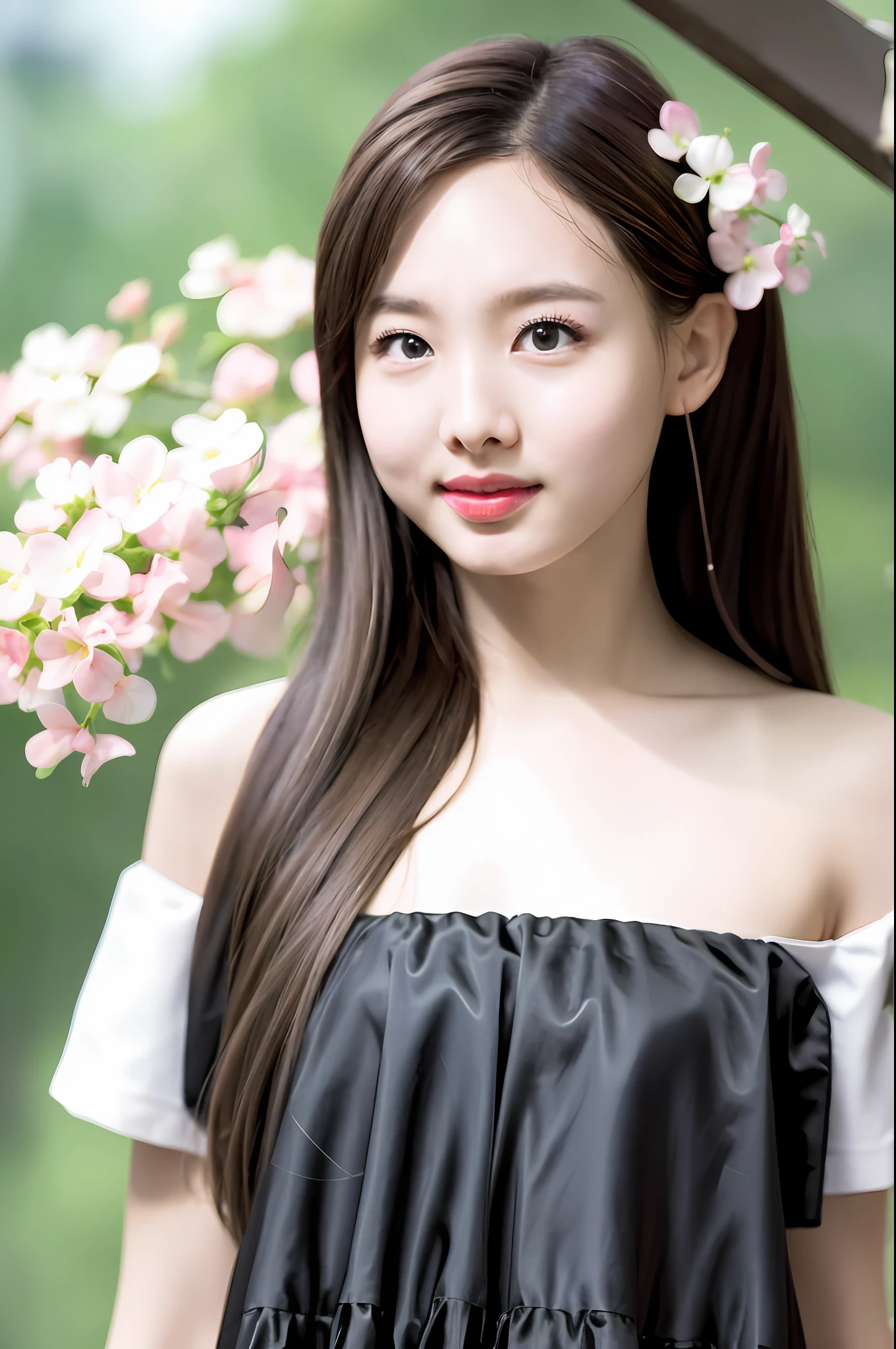 cherry blossom, look at viewer, 1girl, lift skirt, the most beautiful image ever seen, uhd, RAW, korea, sharp focus, realistic, (photorealistic),  best quality, ultra high res, masterpiece,