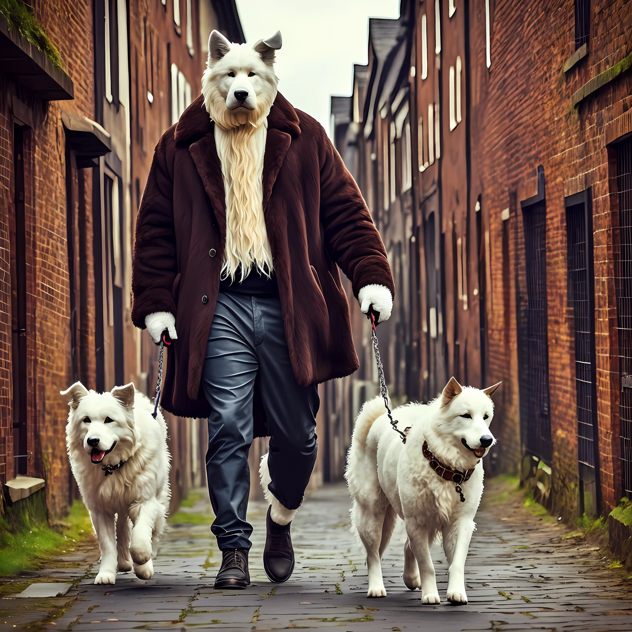 Big man, furry, lamberjack, masterpiece, walking the dog --auto --s2