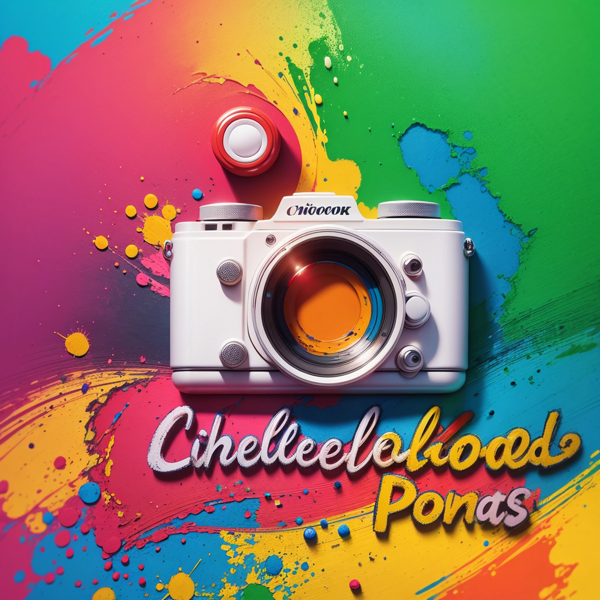 childhood paints, logo, name, childhood, bright, fabulous, camera, high resolution, 32k resolution, --auto --s2