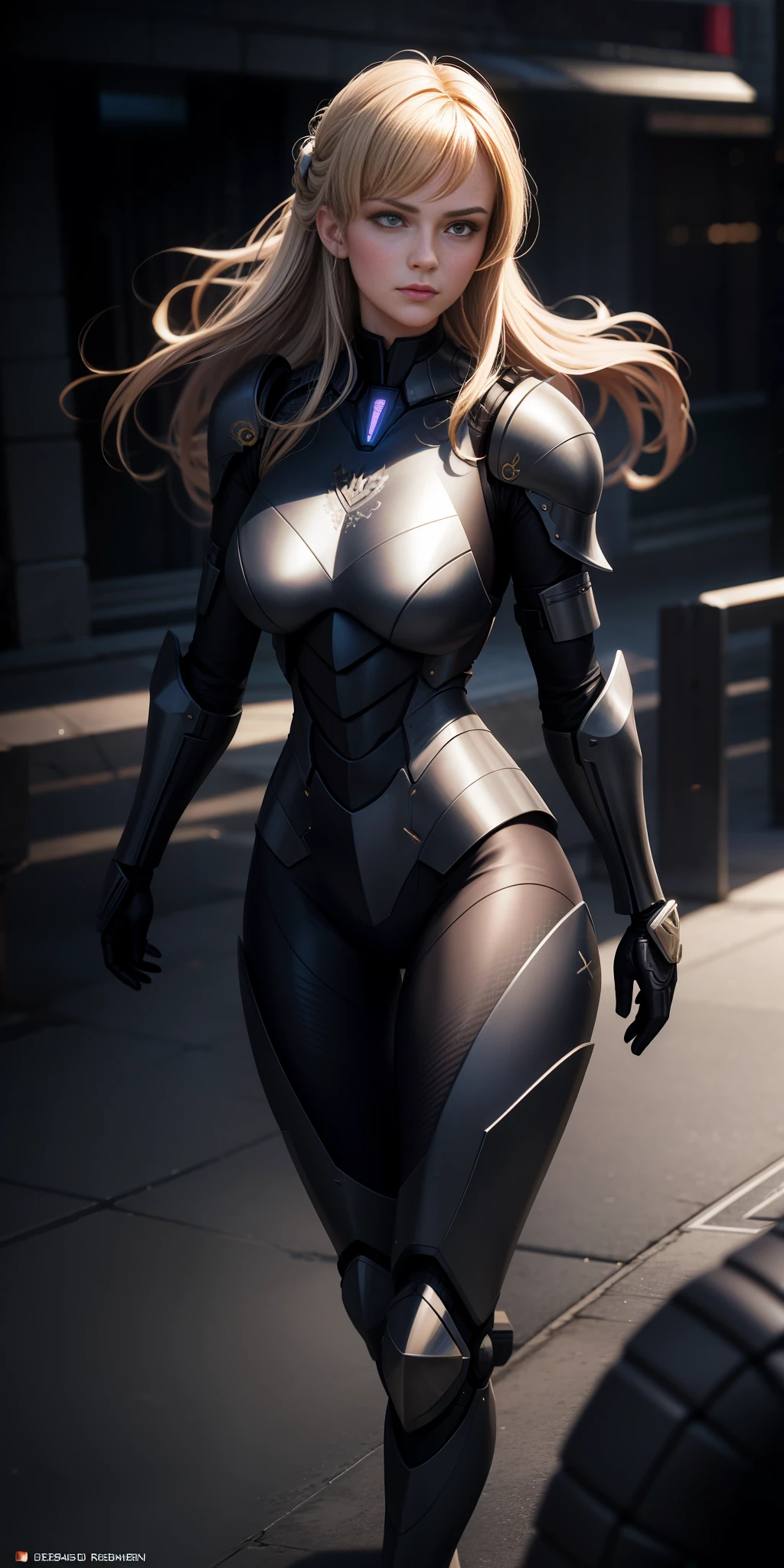 Majestic, 25 yo girl, stealth armour dress, large breasts:1.3, Cyberprep, amigurumi, portrait, realistic face, photorealistic face, Zbrush rendering, motion blur, interactive, clean colors, Dreamcore, flashlight lighting, realistic dramatic lighting, highly detailed environment, cinematic quality, Redshift rendering, 4k, strong gaze, walking towards the camera, wide shoulders, feminine