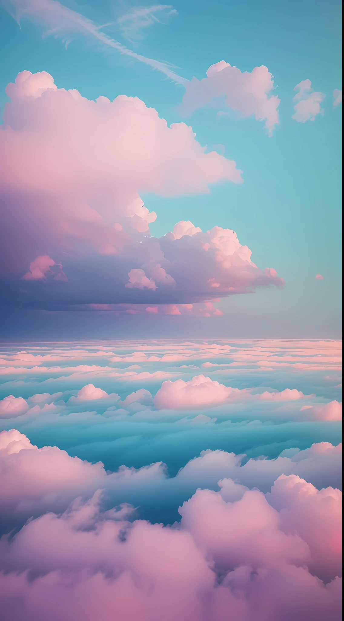 (Photography Award-Awarded, Cyan: 1.2, Surreal, Tyndall Effect: 1.1), pink, dense clouds, close-up of the distance, rich empty inspiration, optimized details. --auto --s2