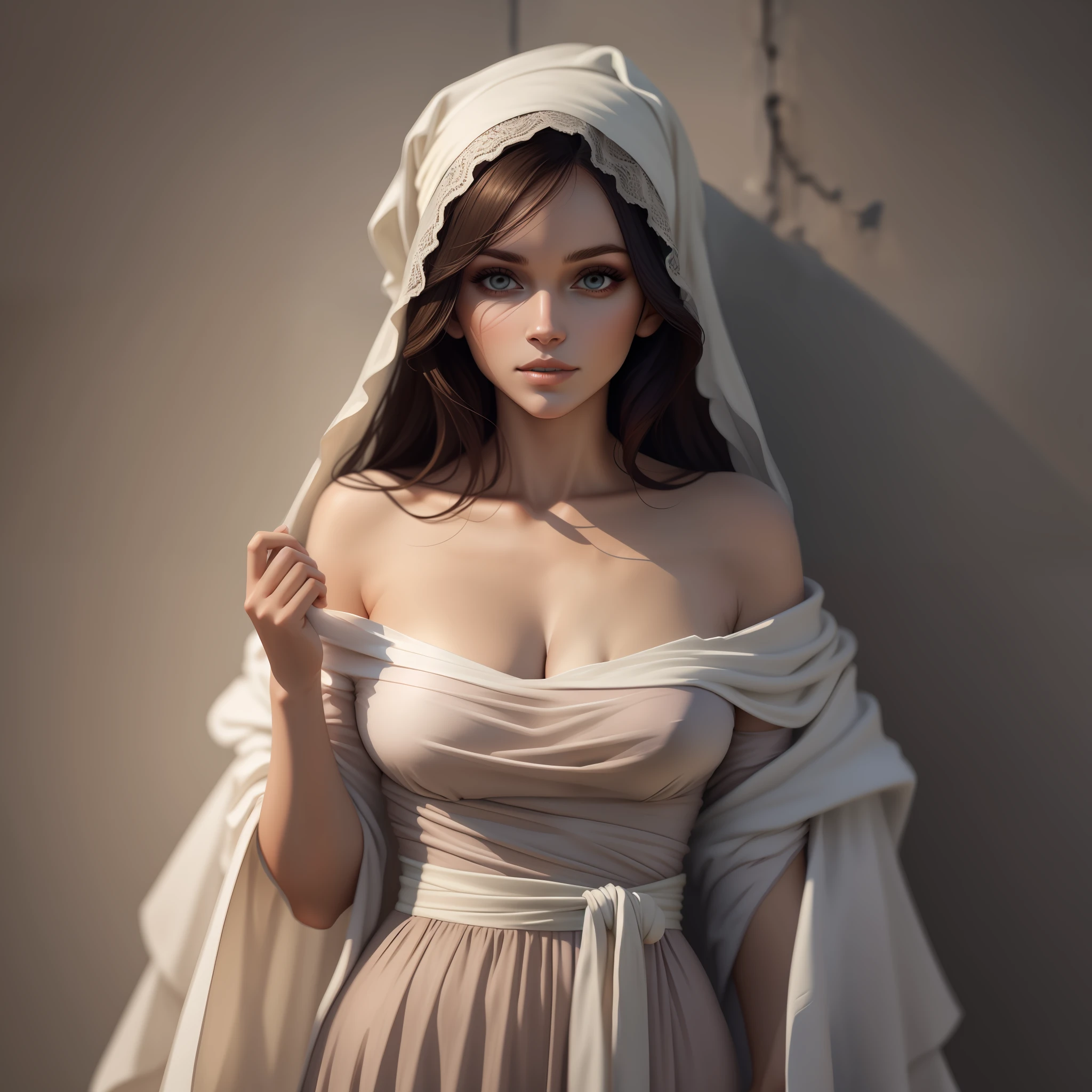 Beautiful woman dressed in rags