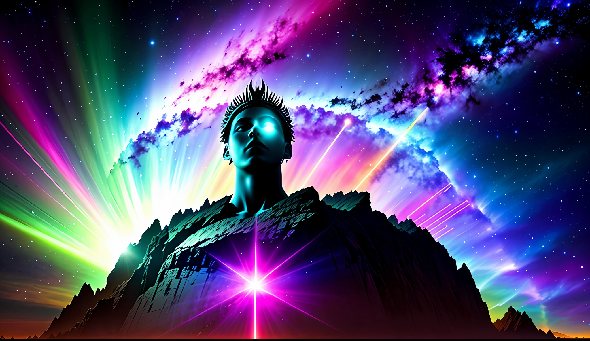Battling in the heavens the heralds of a new age birth galactic nebula in a blind range against the creators of meaning no longer content to be blistering neurons in the minds of gods they ascend like so many dying suns