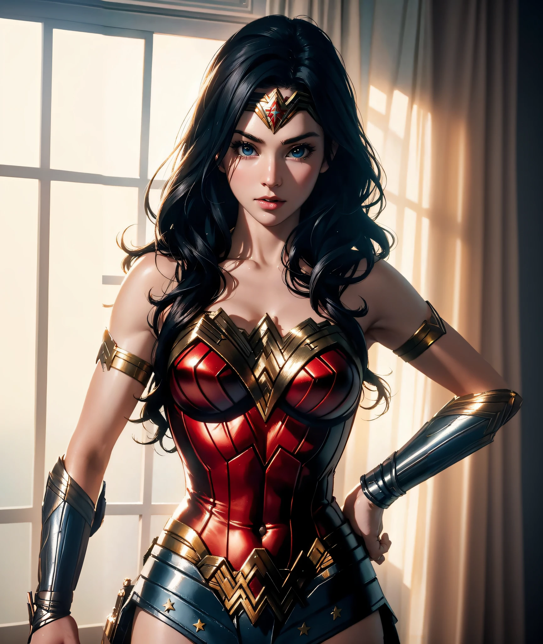 Wonder Woman, Photography, Soft Lighting, Soft Detail, Octane, ArtStation Trend, Super High Detail, Ultra Realistic, Cinema, 16K