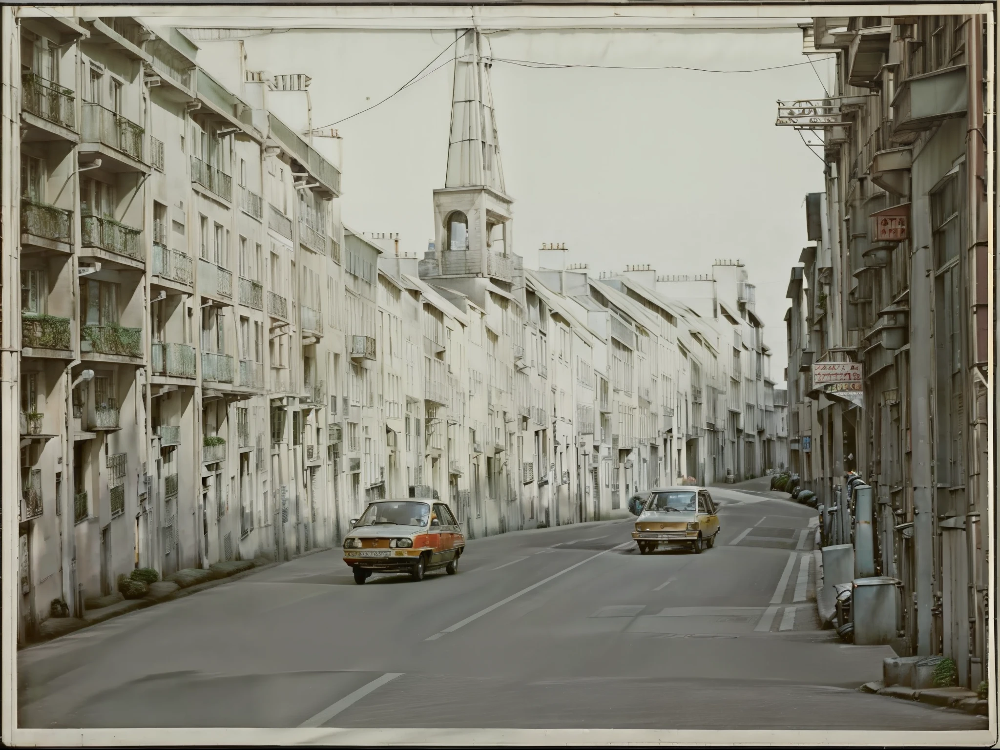 Scenery of Paris in the 1970s, vintage photo