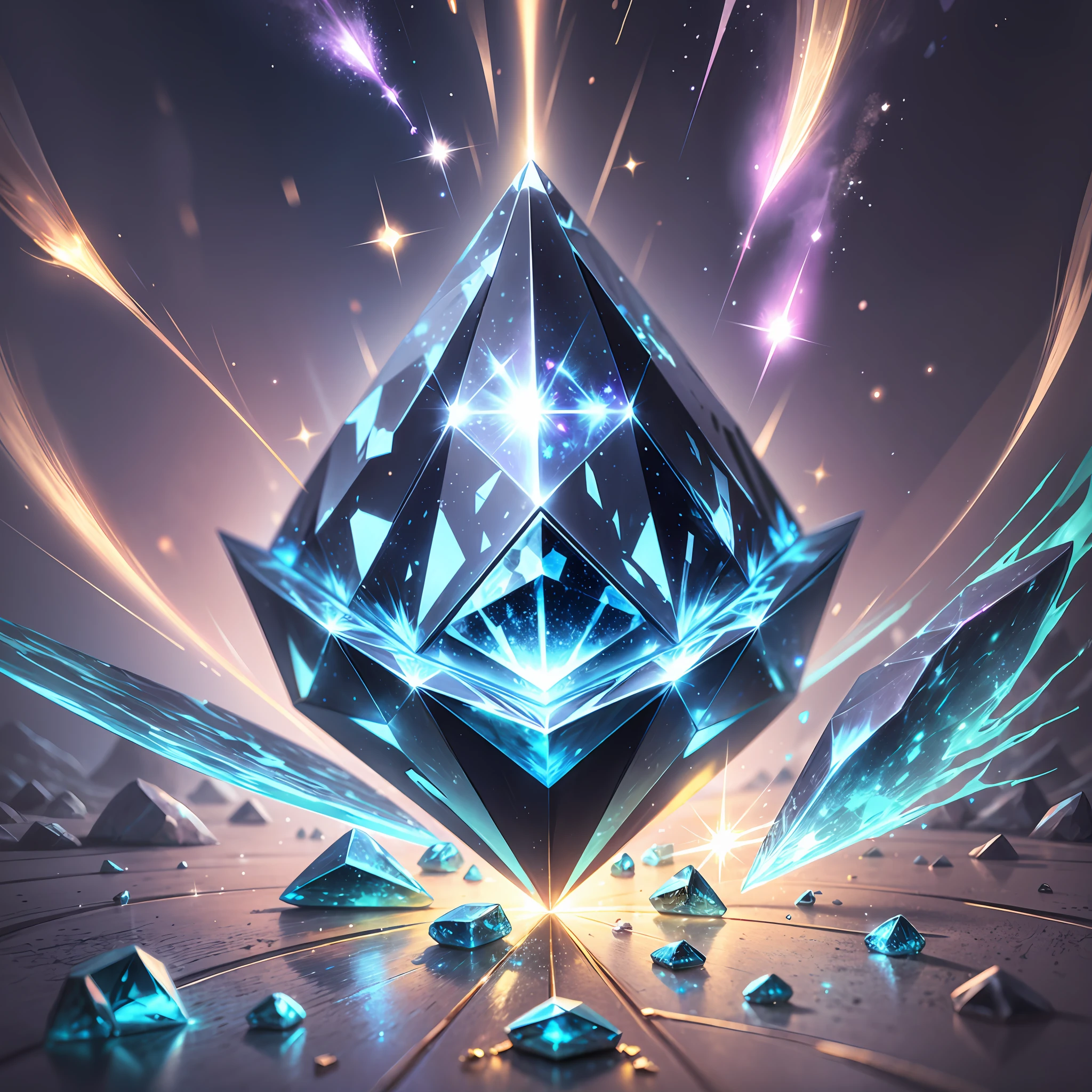 item Diamond strike magic broken stone big shining with sparkles and particles --auto --s2
