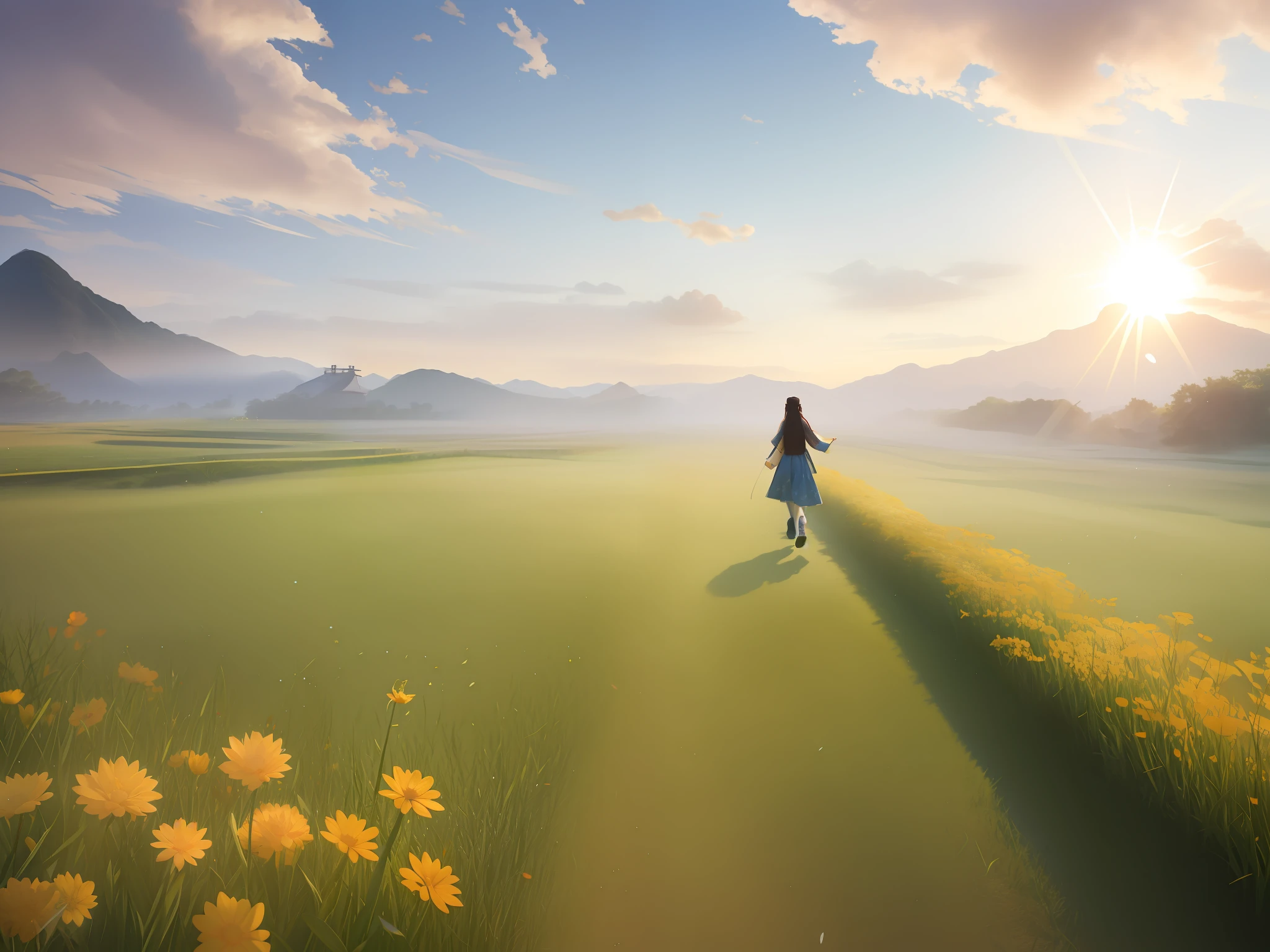 "Girl Walking in the Depths of the Field", Beautiful Field, Boundless, Xia Yong, Xia Chang, Qian Gu, Shi Rui, Liang Kai, Yan Hui, Cheng Jiasui, Liu Haisu, Yan Liben, Sunny Morning Light, Yang J, Wen Zhenheng